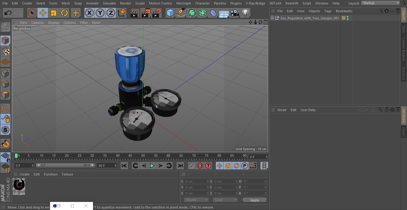 Gas Regulator with Two Gauges 3D model