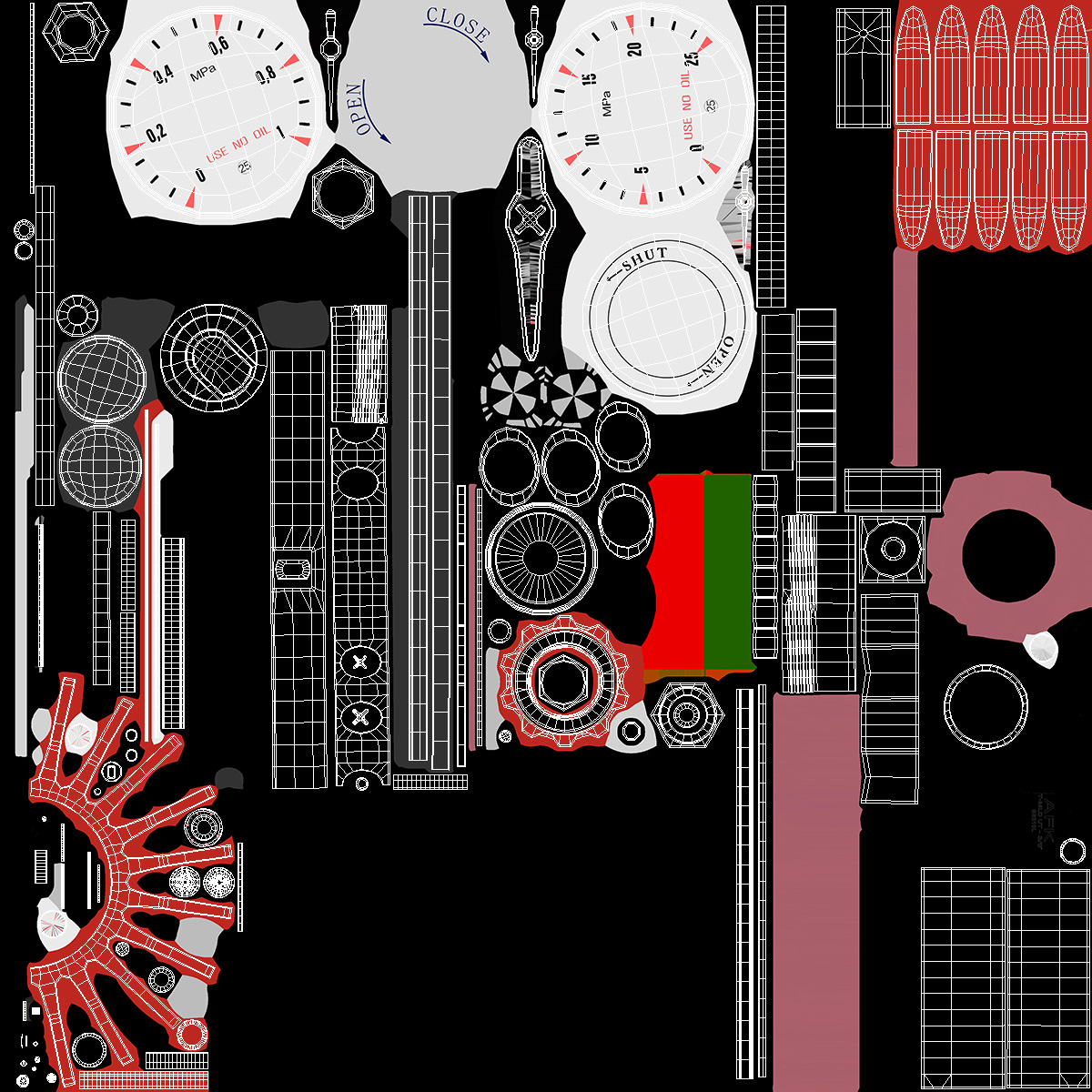 Gas Regulator with Two Gauges 3D model