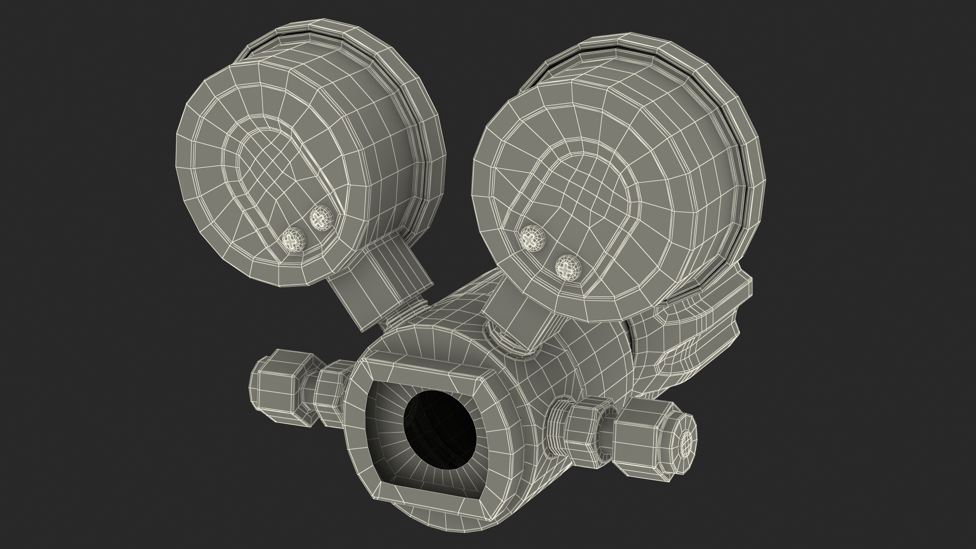 Gas Regulator with Two Gauges 3D model