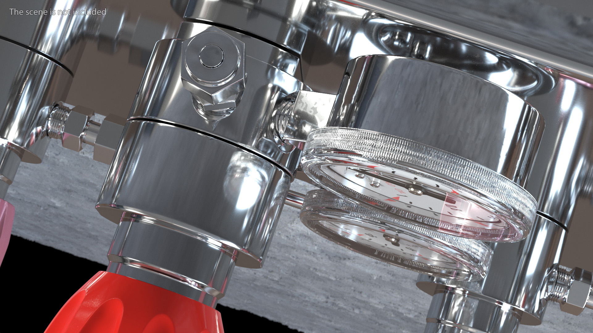 Gas Regulator with Two Gauges 3D model
