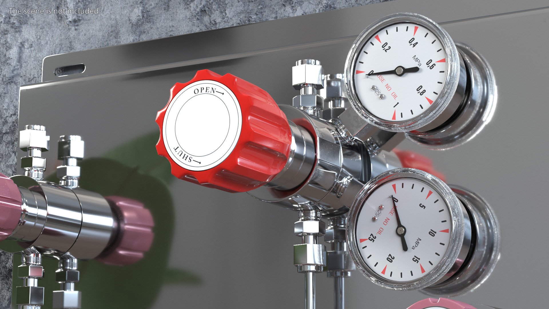 Gas Regulator with Two Gauges 3D model