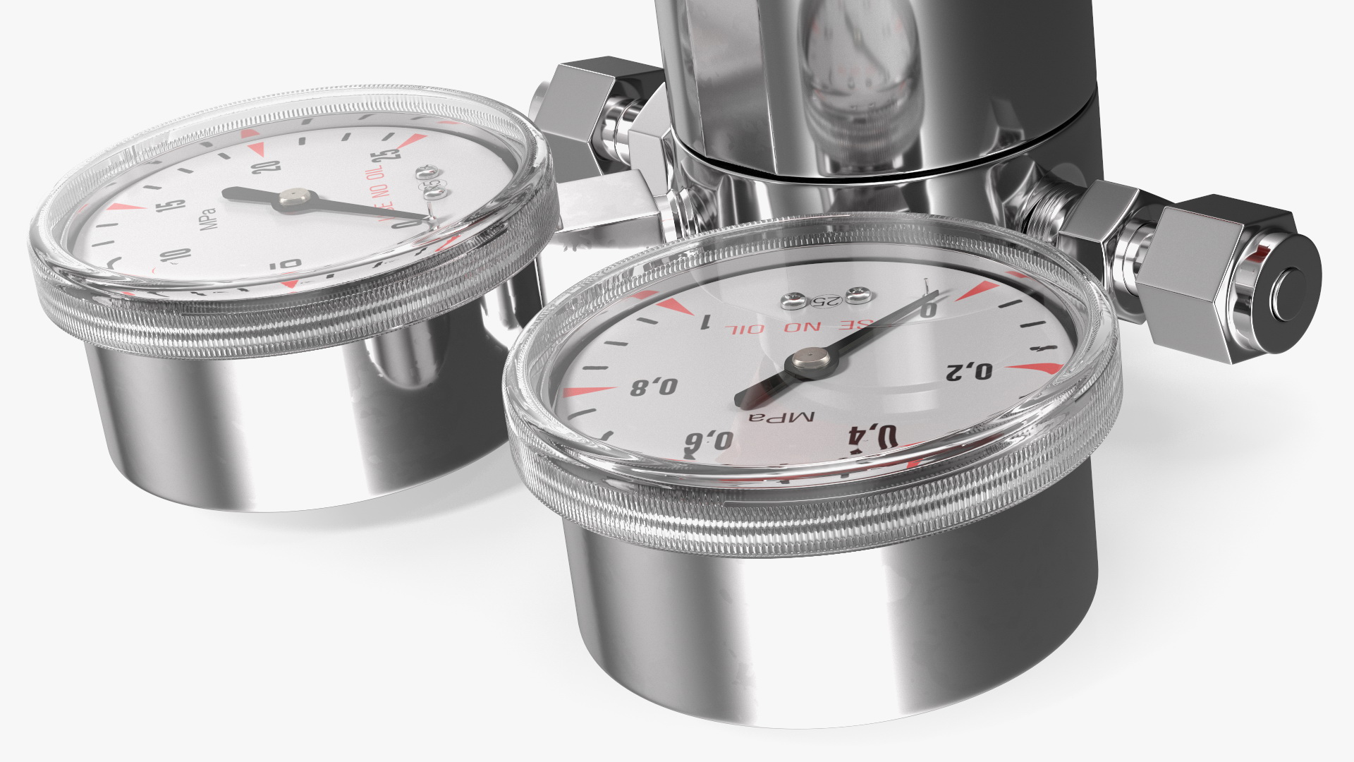 Gas Regulator with Two Gauges 3D model