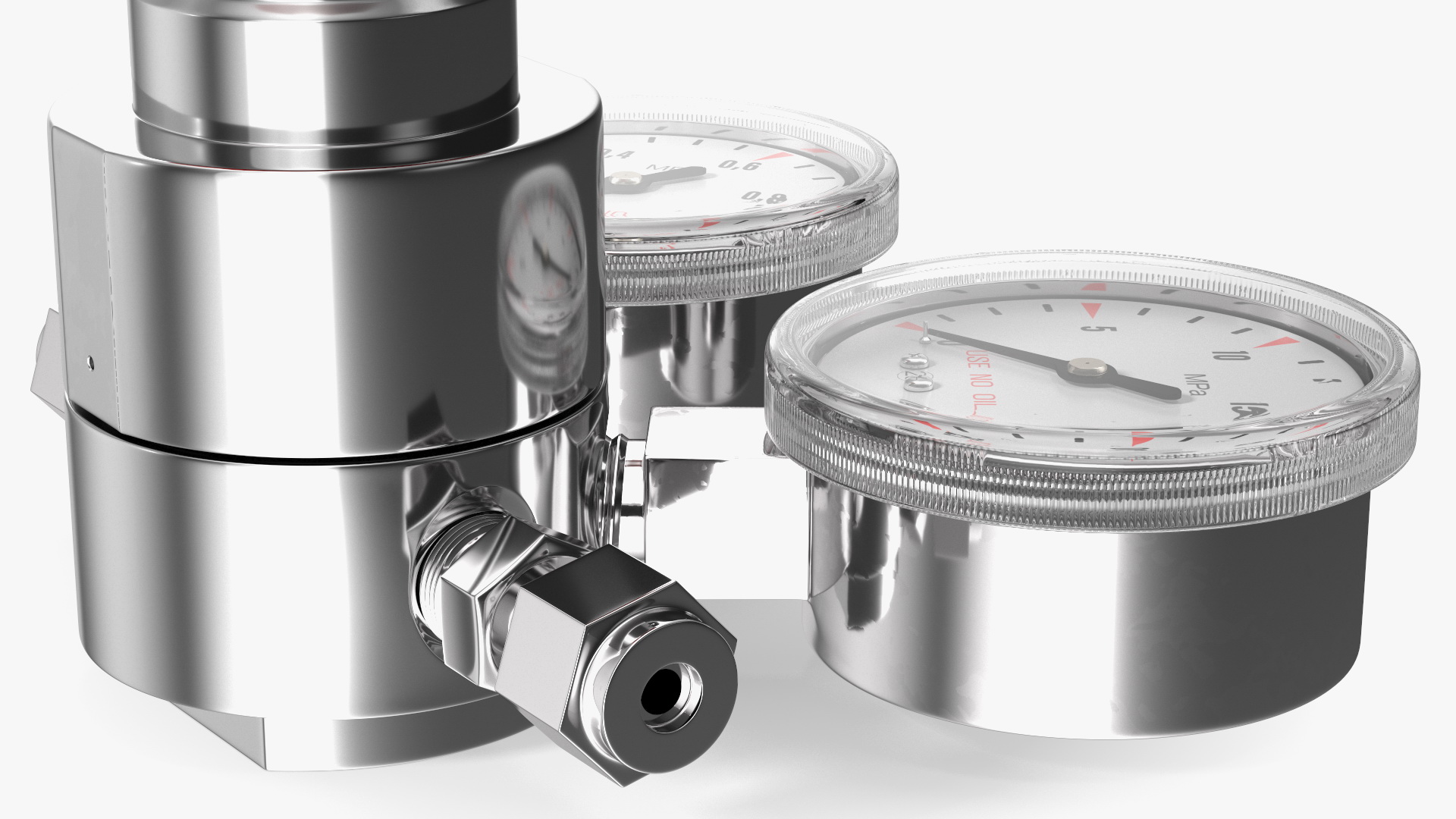 Gas Regulator with Two Gauges 3D model