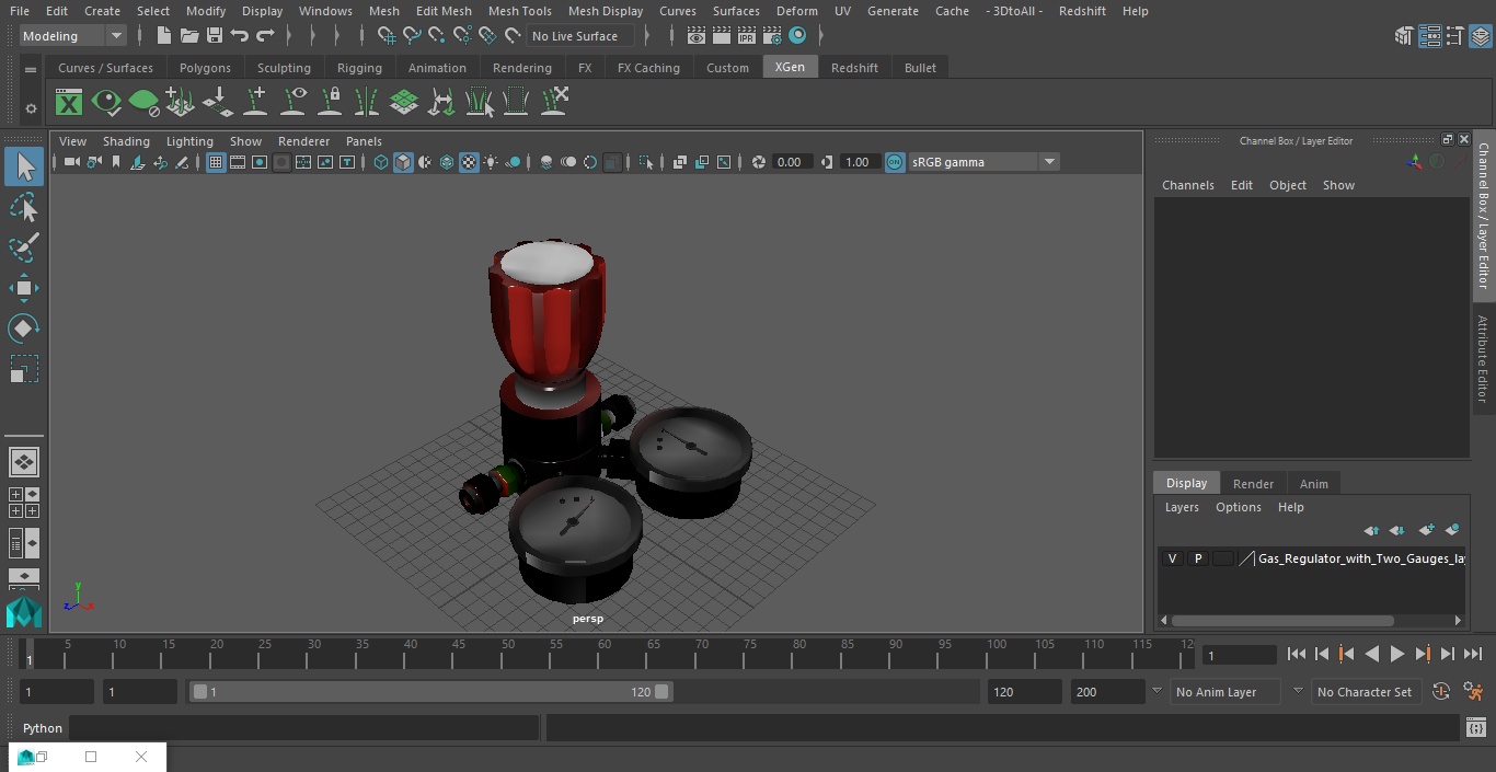 Gas Regulator with Two Gauges 3D model