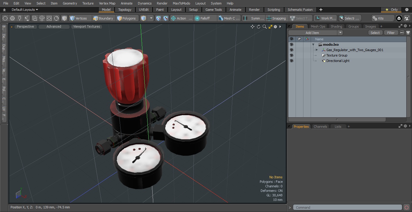 Gas Regulator with Two Gauges 3D model