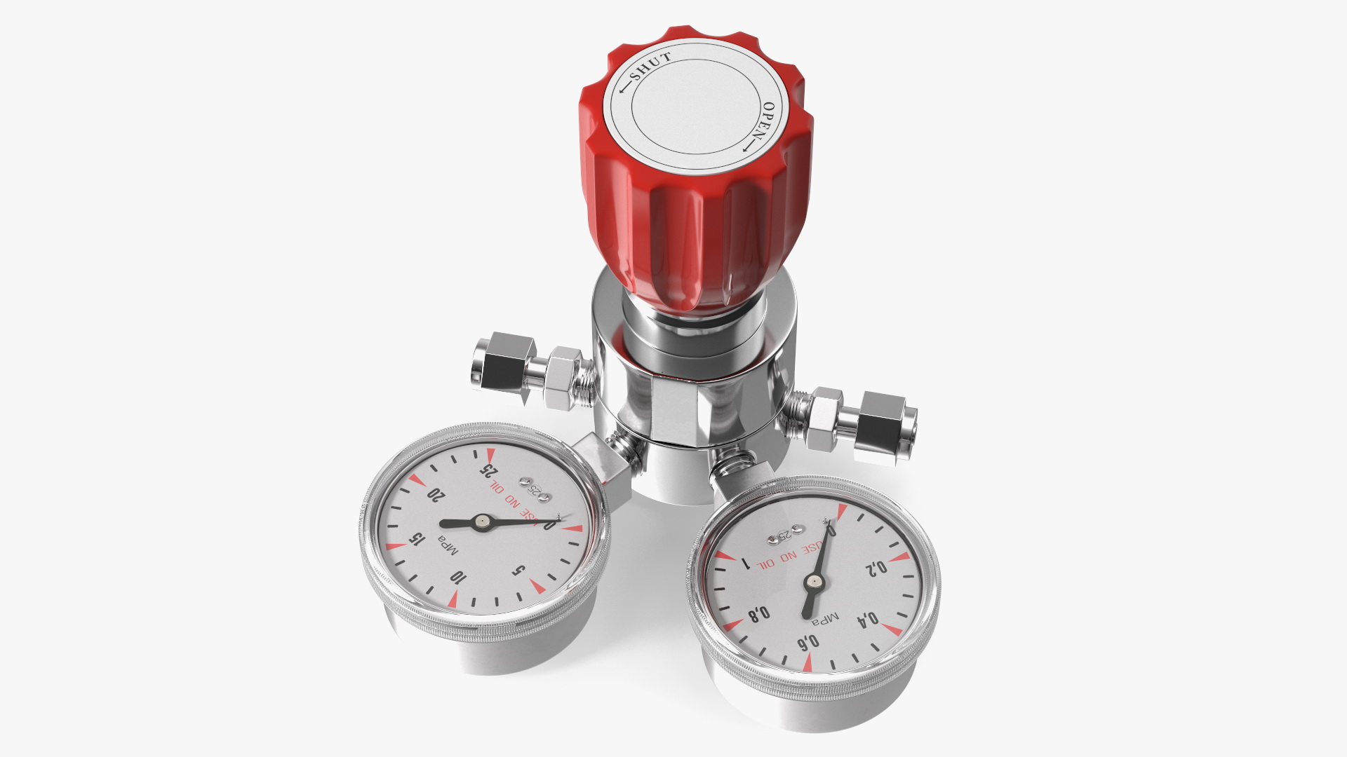 Gas Regulator with Two Gauges 3D model