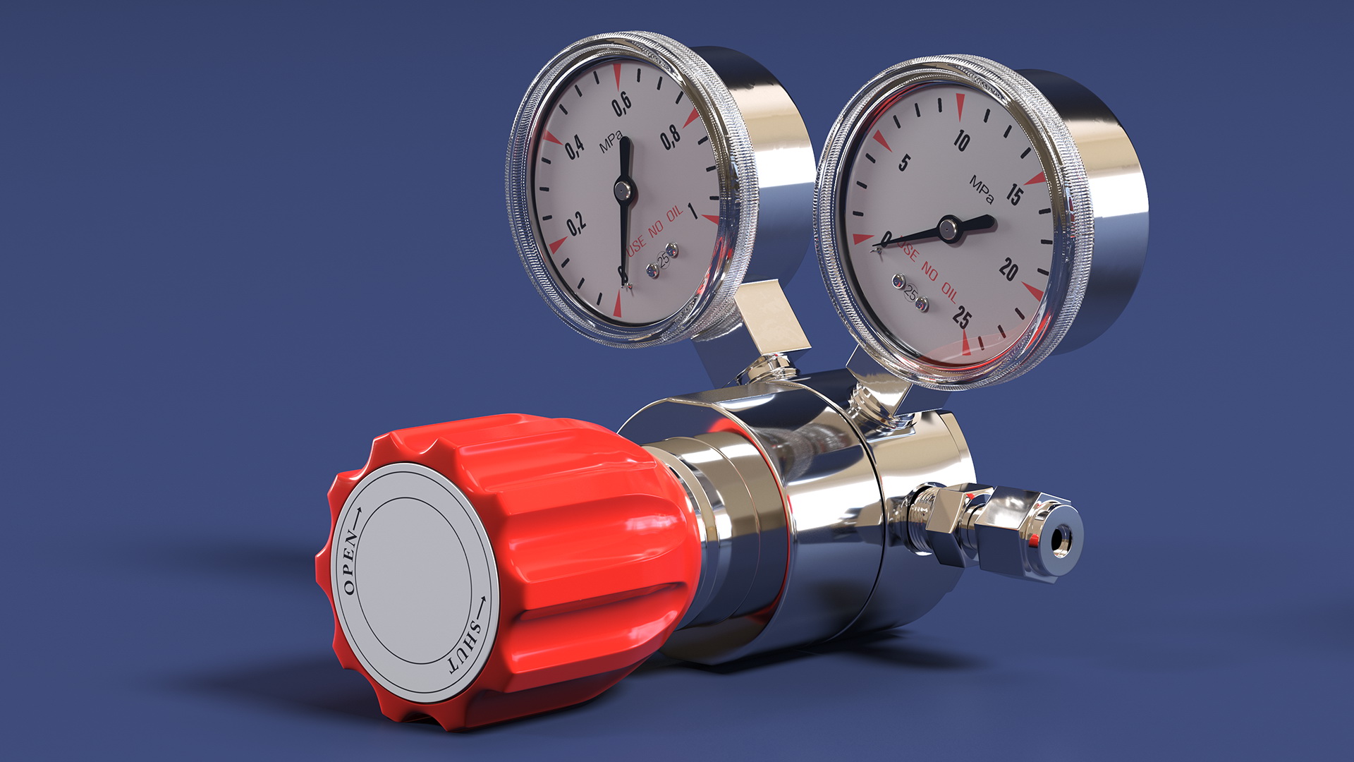 Gas Regulator with Two Gauges 3D model