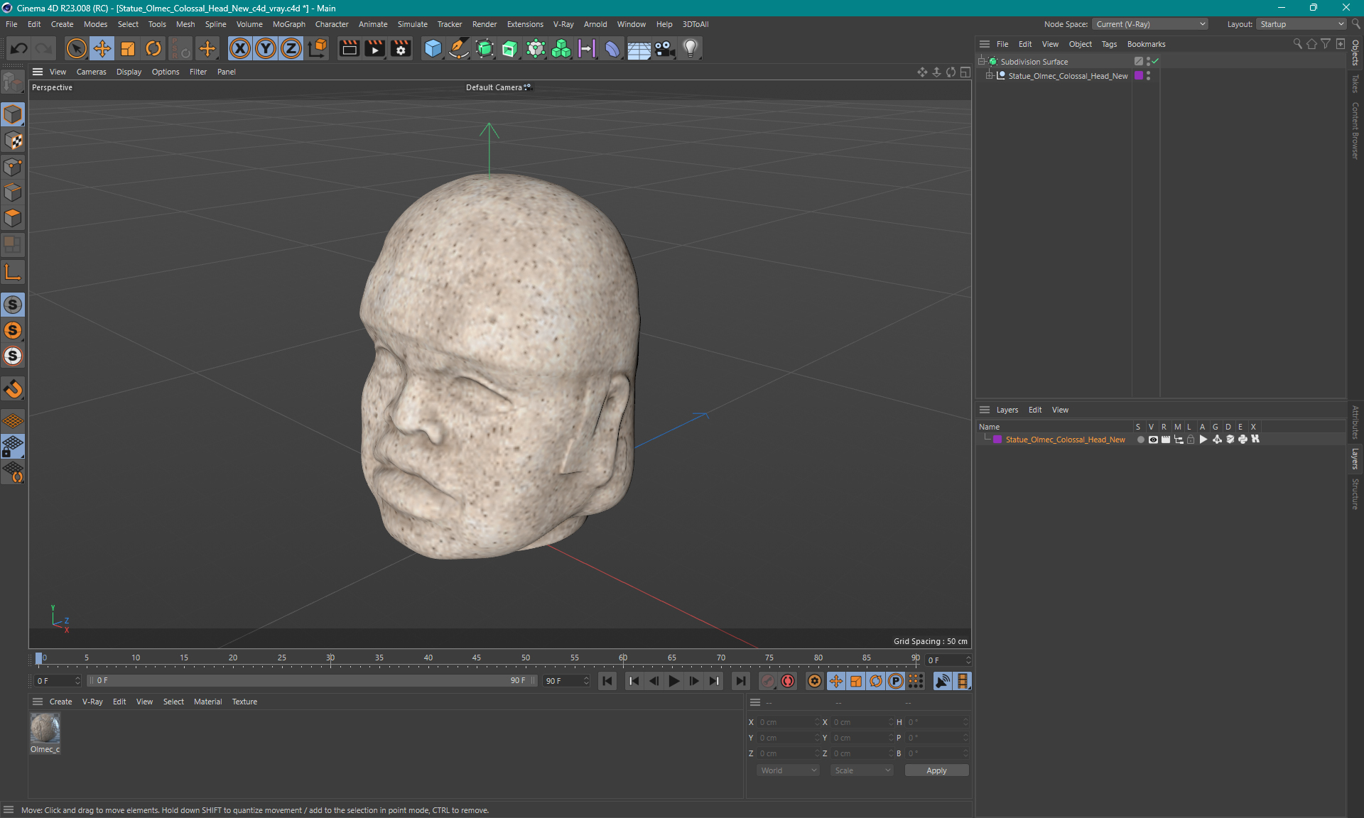 3D model Statue Olmec Colossal Head New