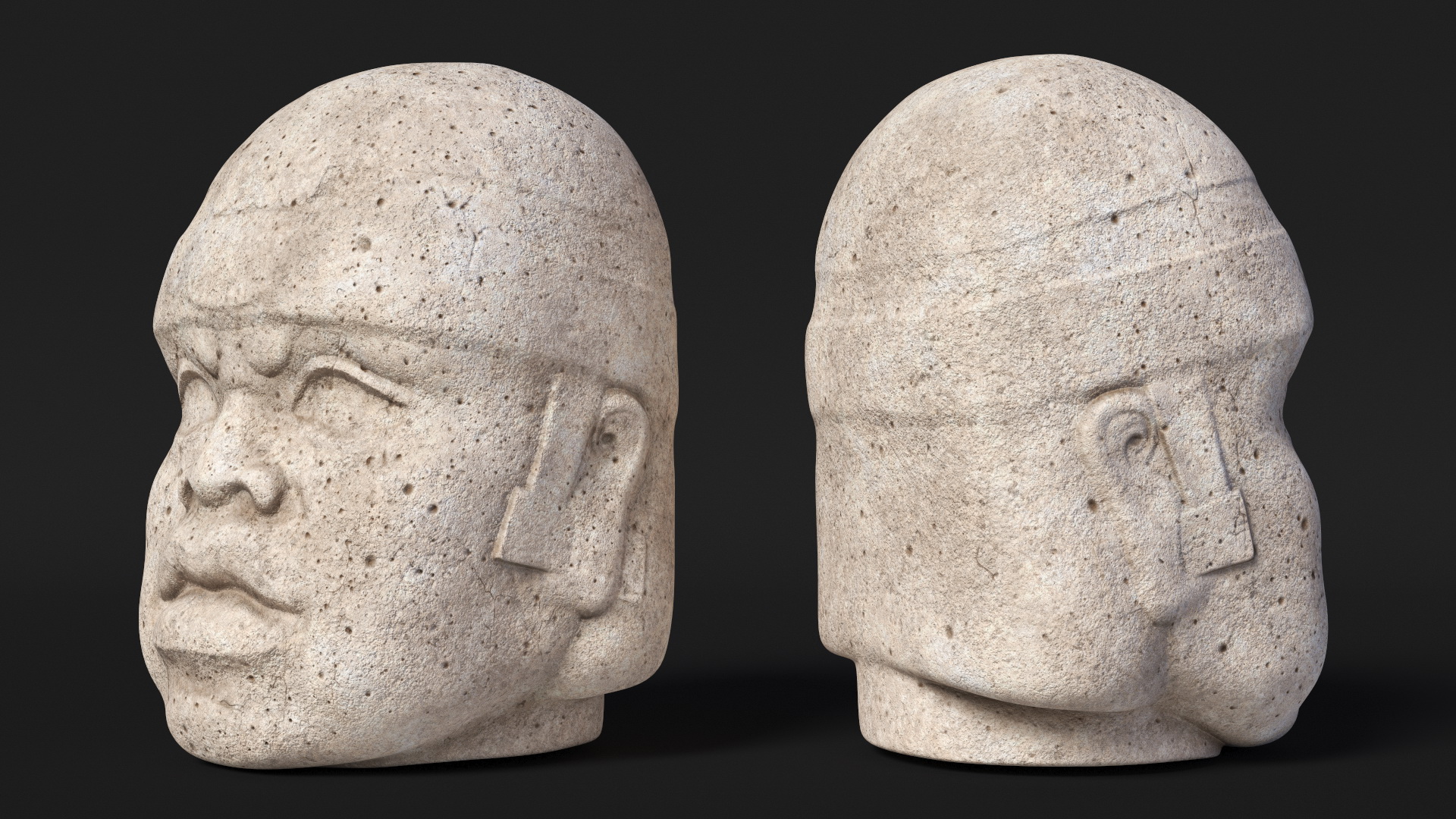 3D model Statue Olmec Colossal Head New