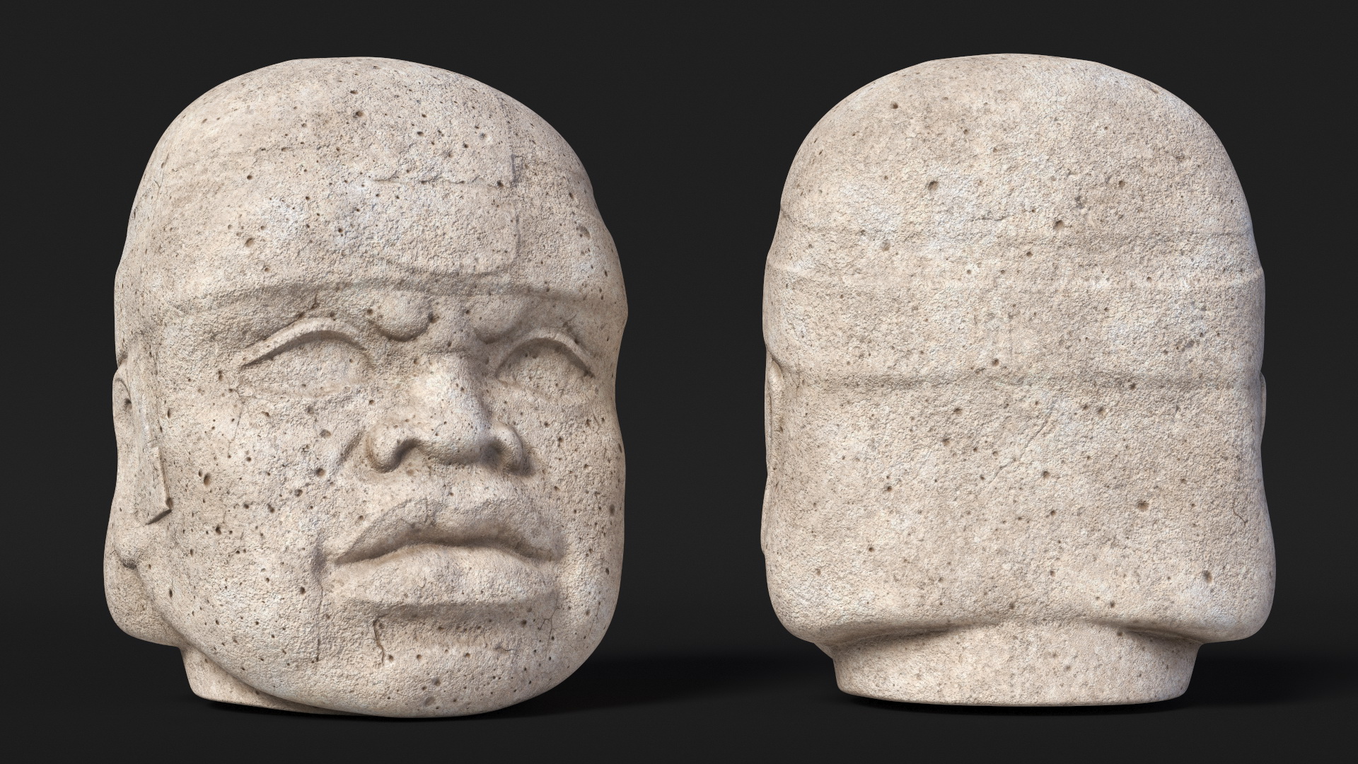 3D model Statue Olmec Colossal Head New