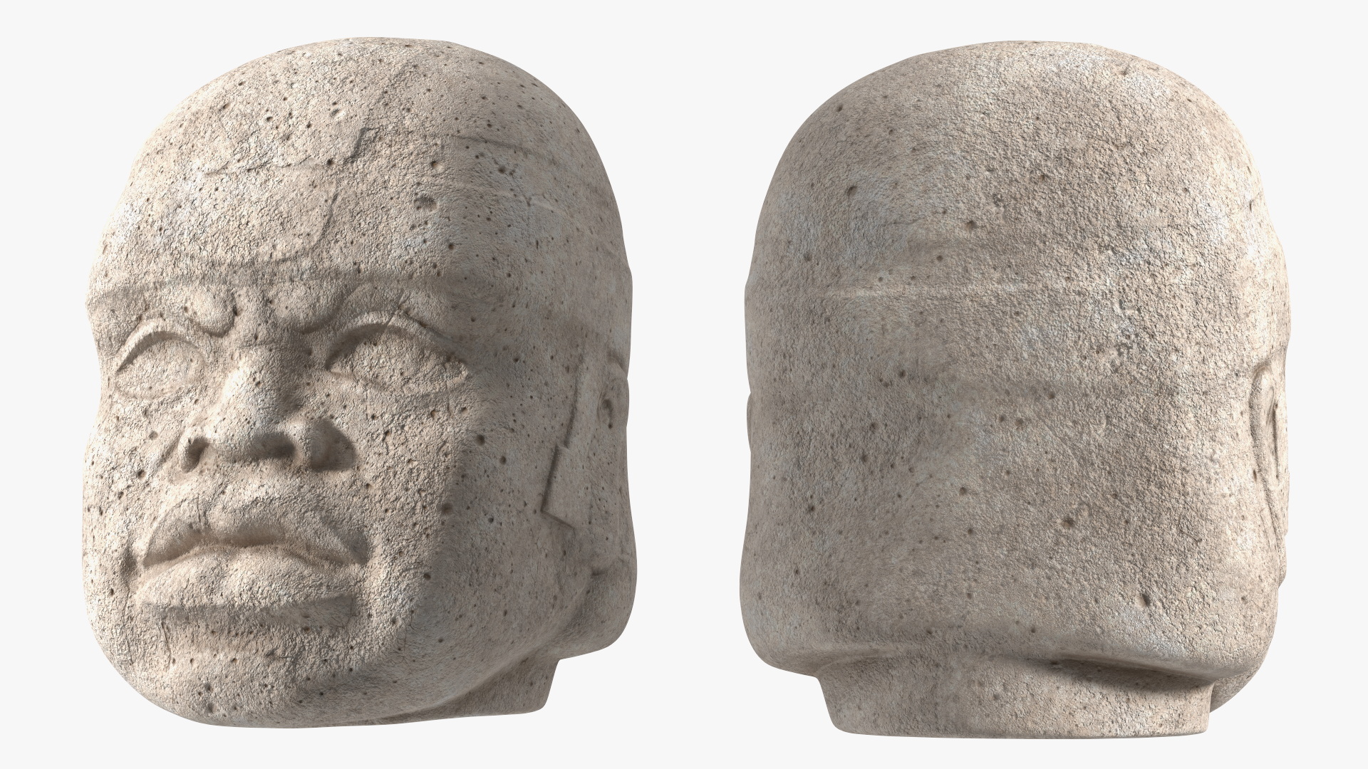 3D model Statue Olmec Colossal Head New