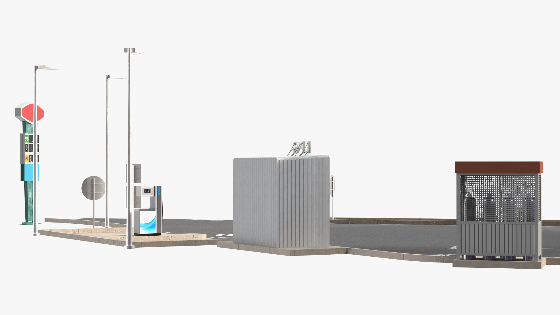 3D model Futuristic Petrol Station