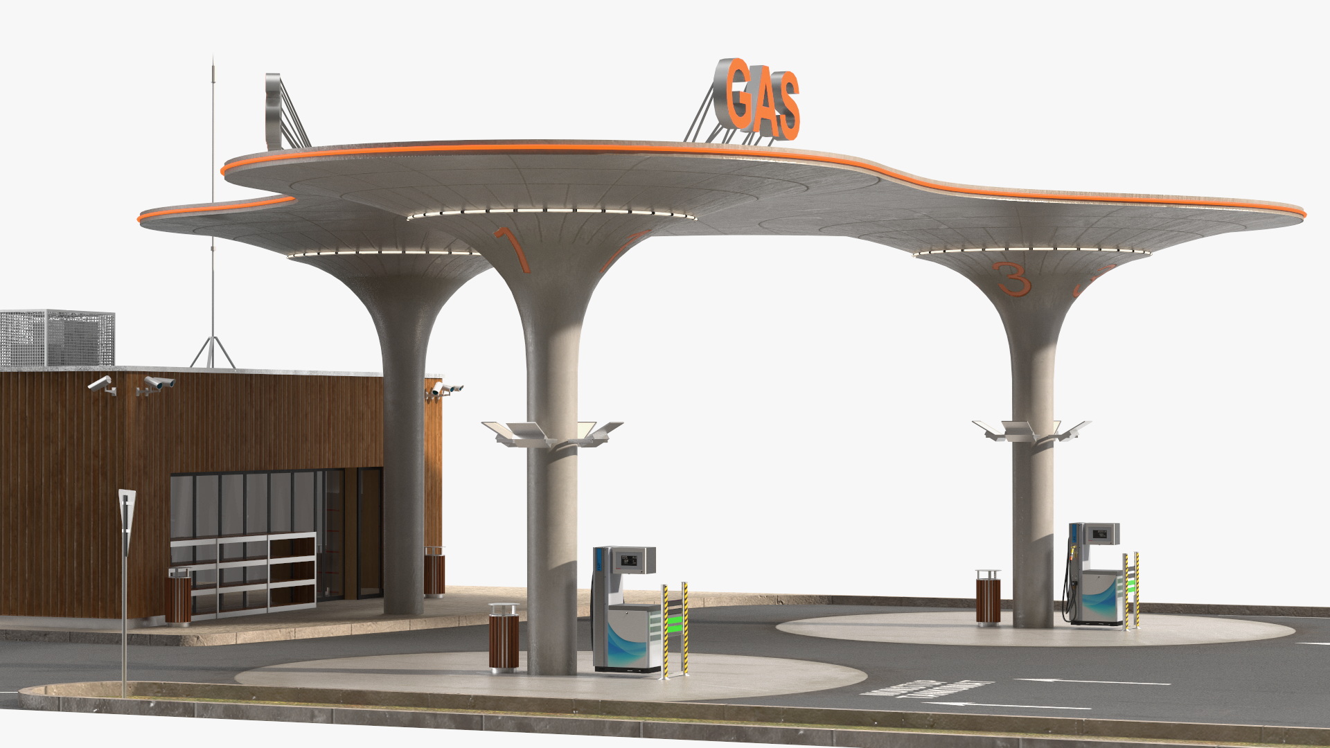 3D model Futuristic Petrol Station