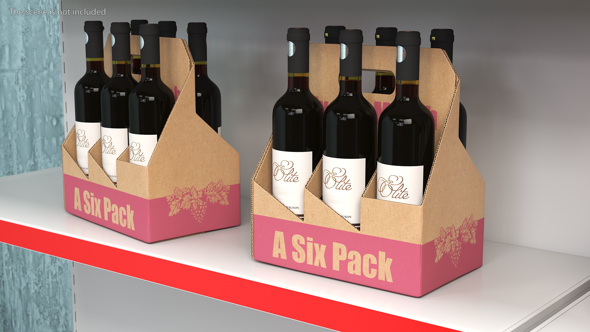 Cardboard Bottle Carrier With Wine 3D model