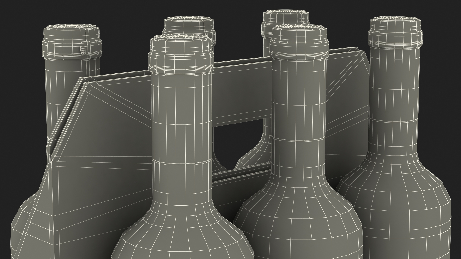 Cardboard Bottle Carrier With Wine 3D model