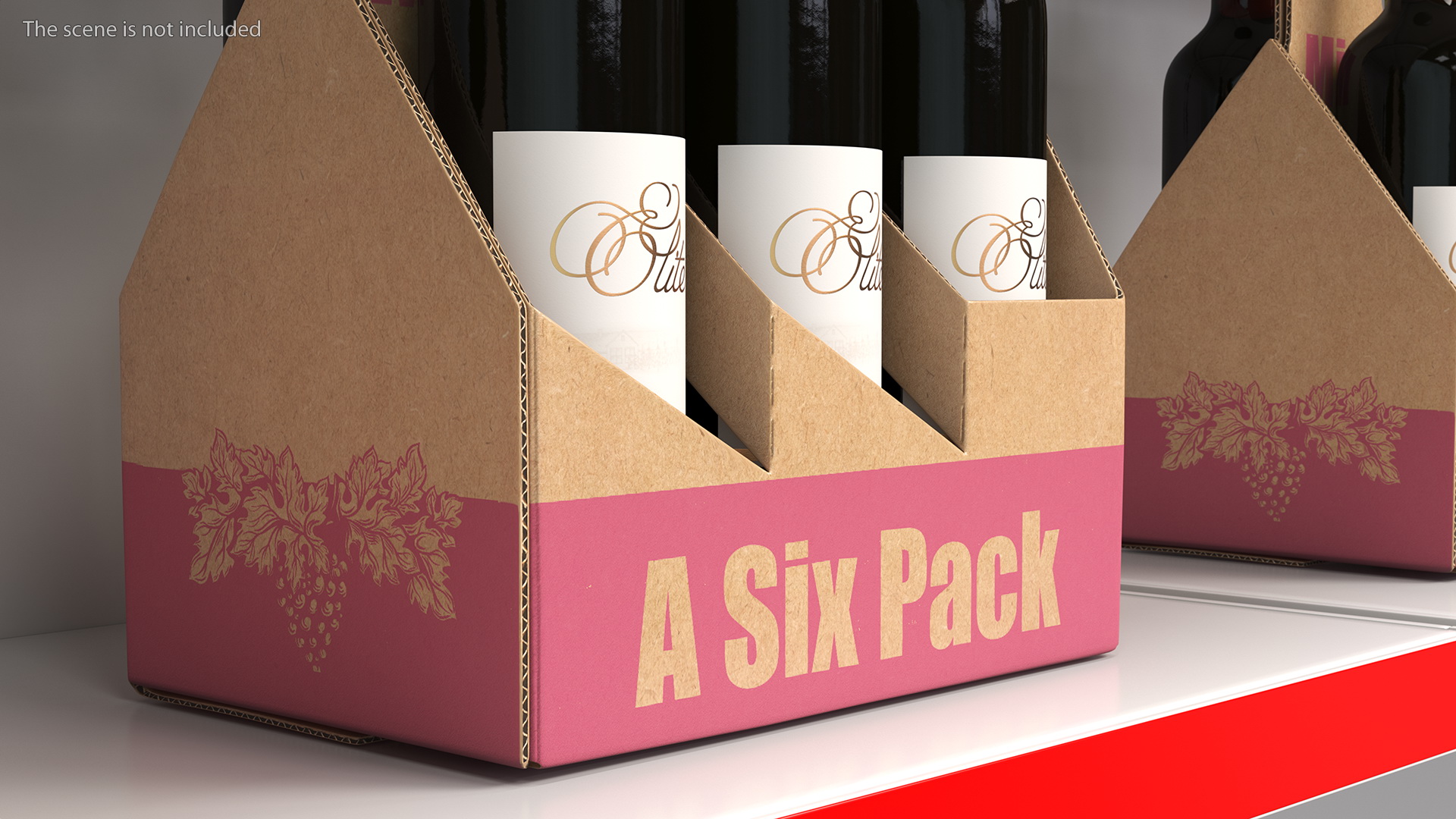 Cardboard Bottle Carrier With Wine 3D model
