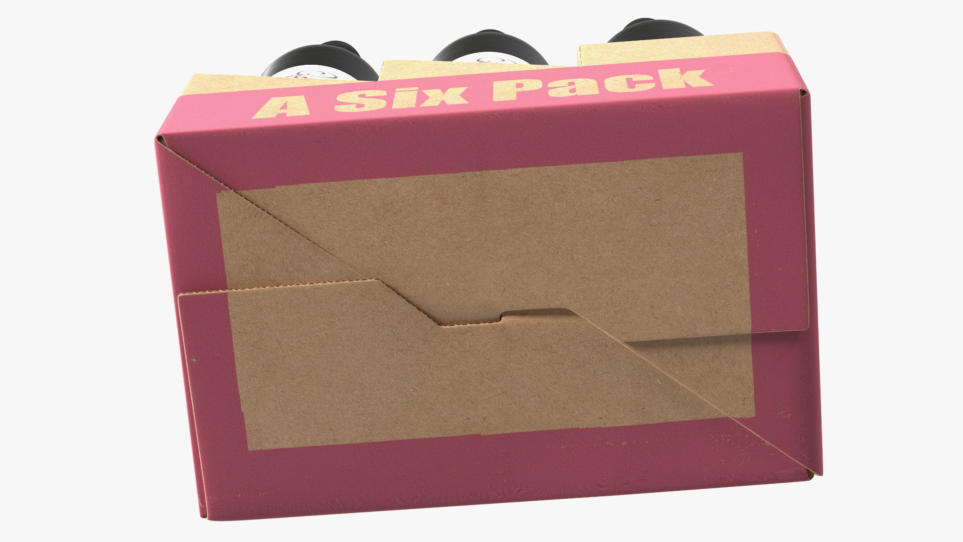 Cardboard Bottle Carrier With Wine 3D model