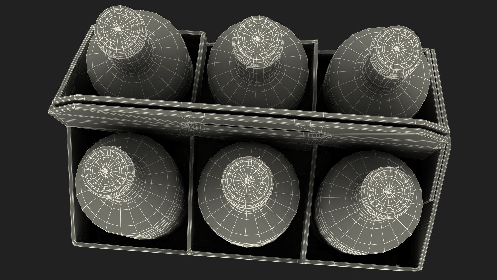 Cardboard Bottle Carrier With Wine 3D model