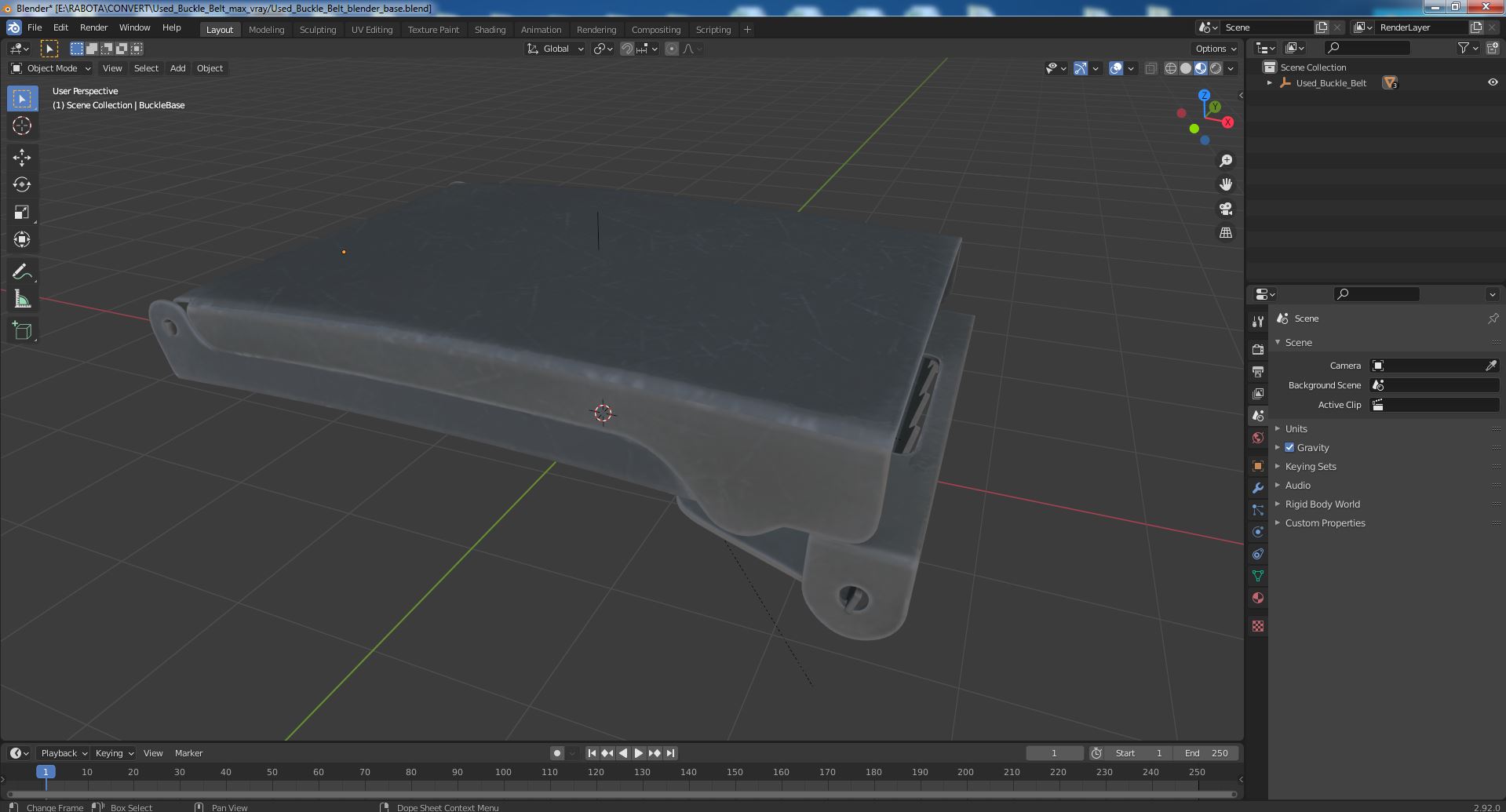 3D Used Buckle Belt