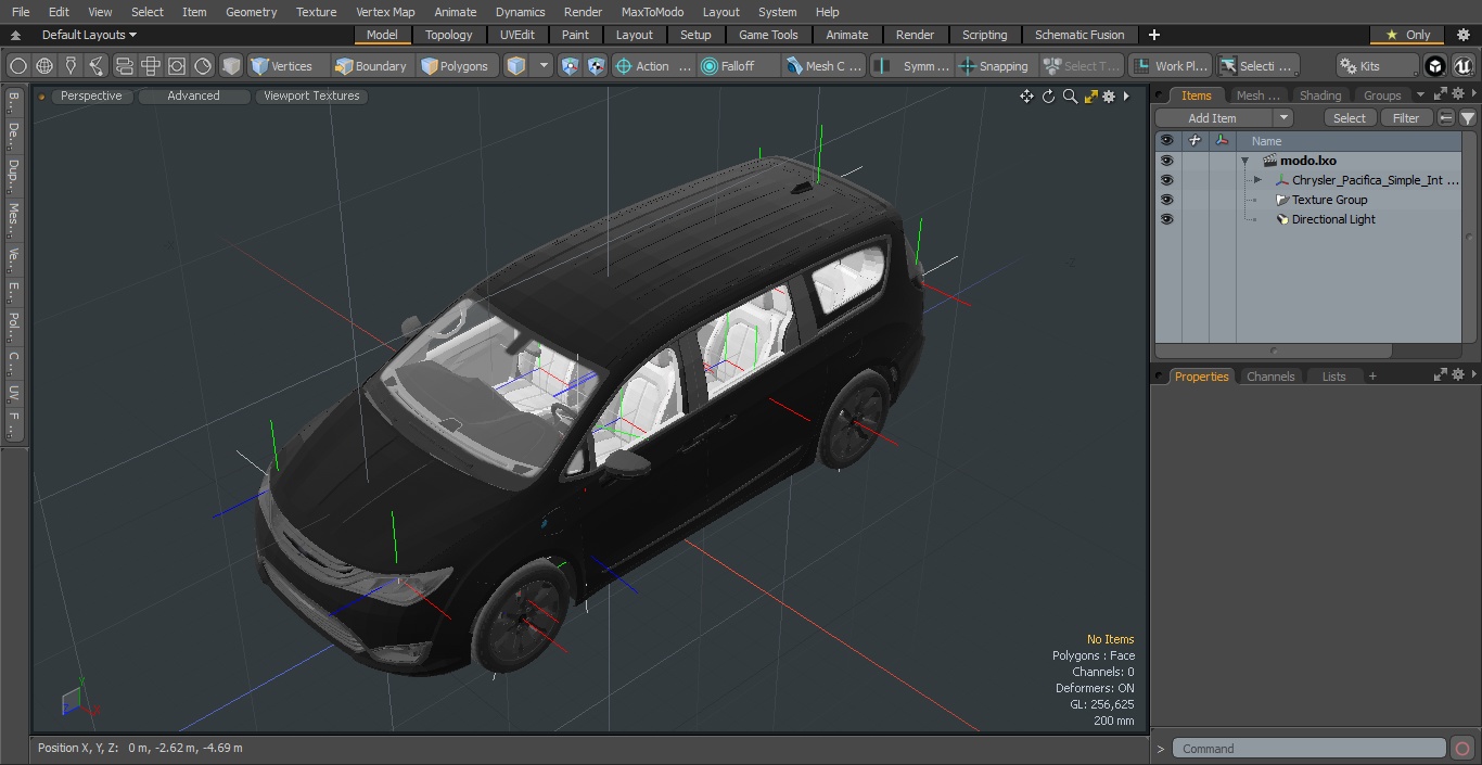 3D Chrysler Pacifica Simple Interior model