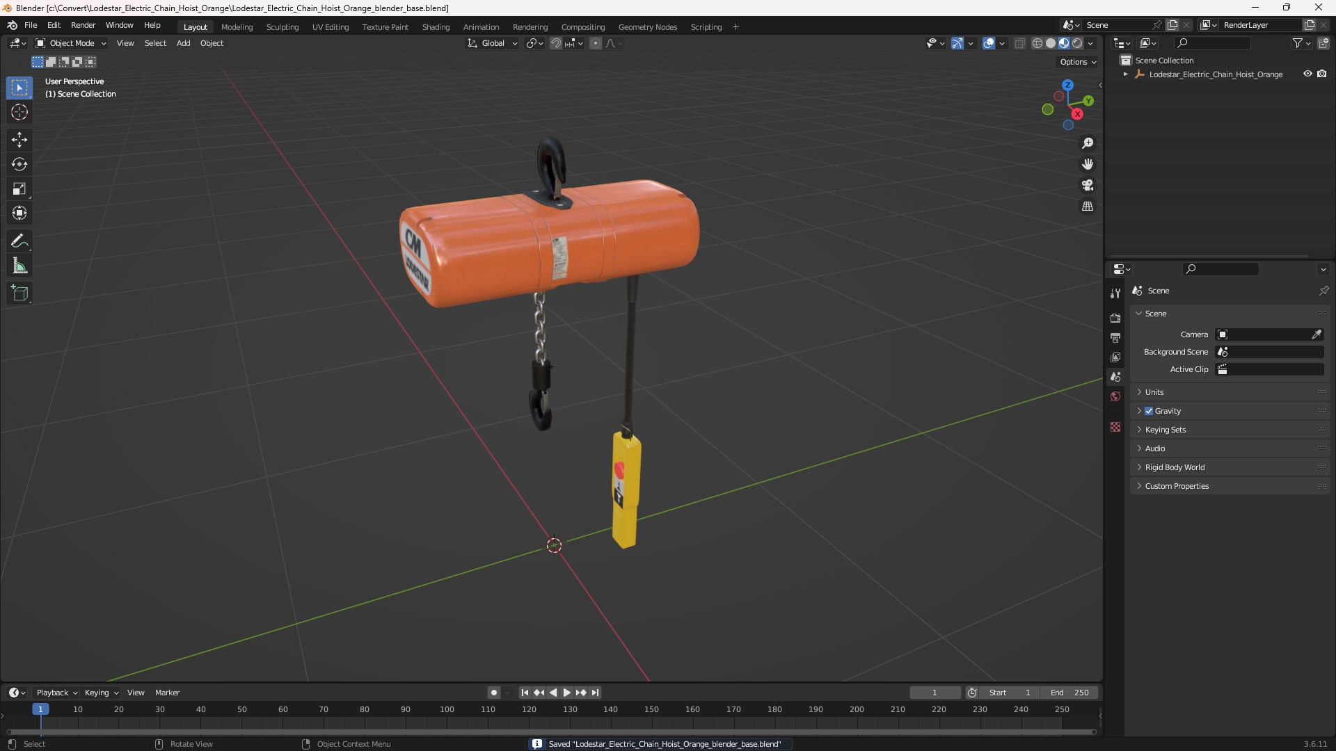 Lodestar Electric Chain Hoist Orange - view 10