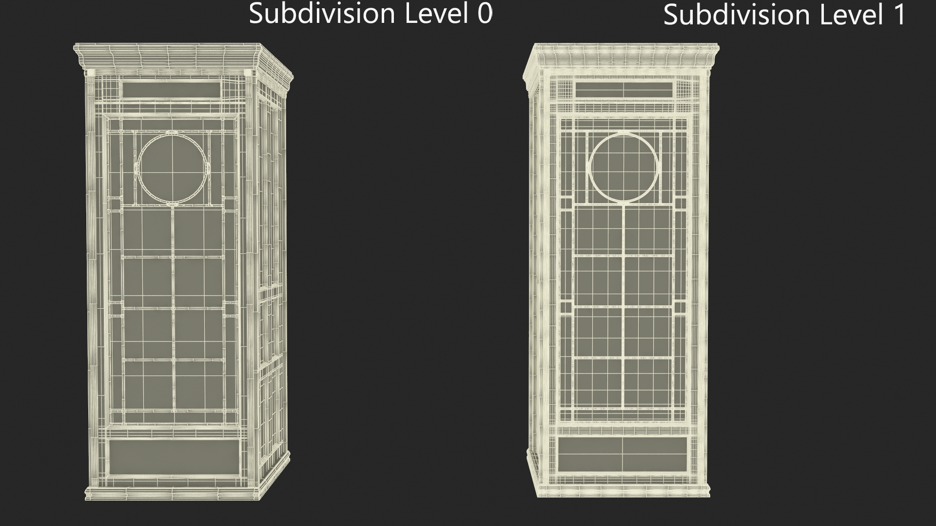 3D Classic Vintage Telephone Booth Dark