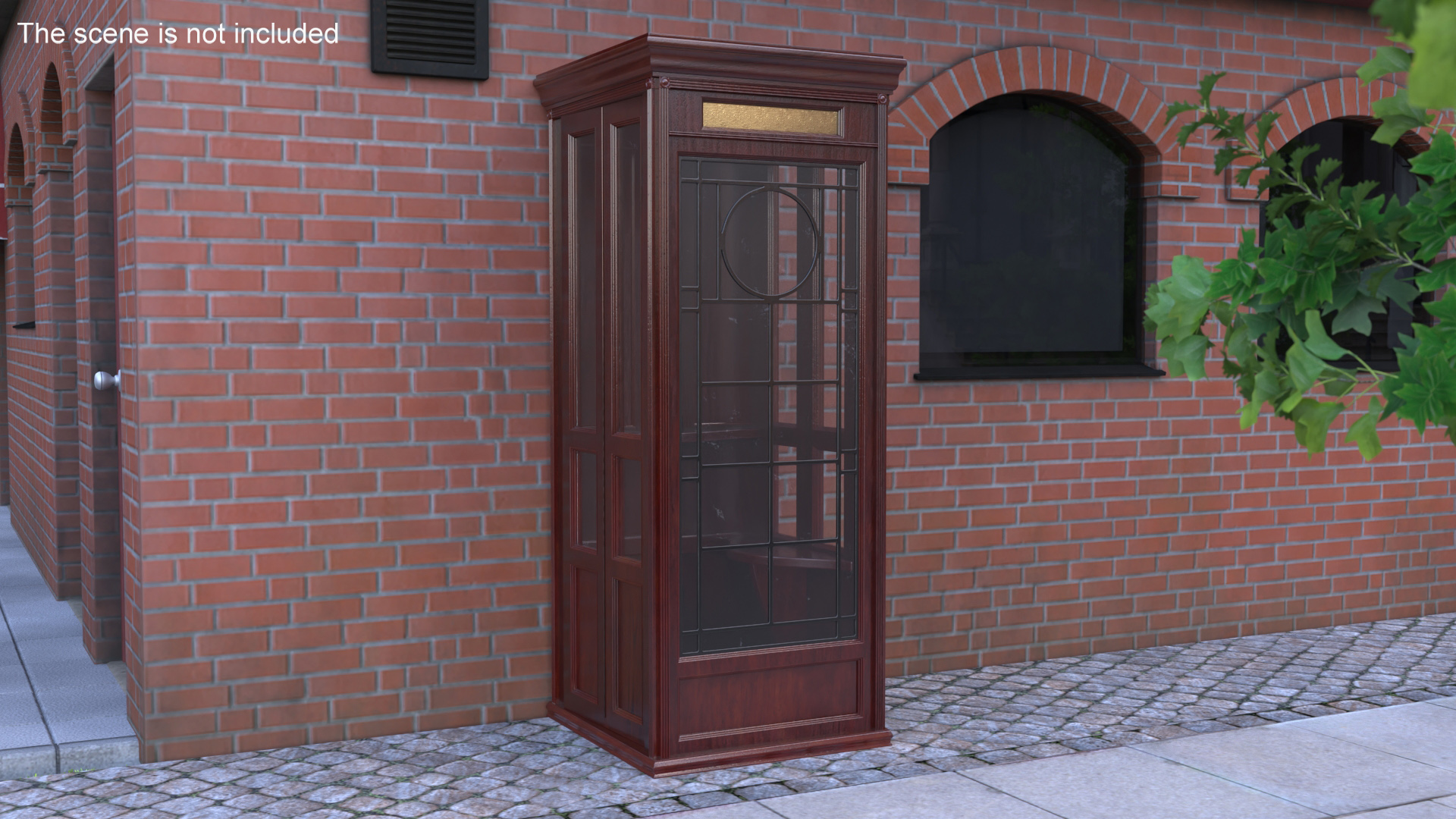 3D Classic Vintage Telephone Booth Dark