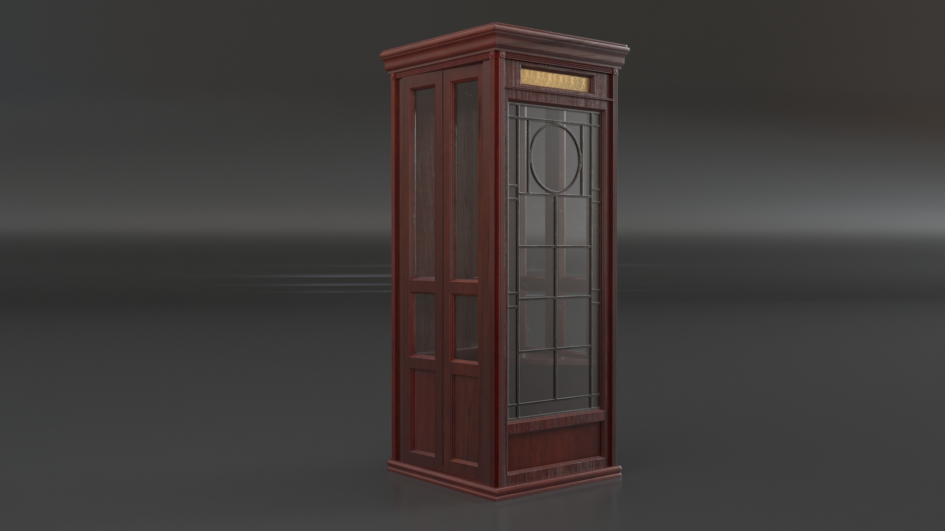3D Classic Vintage Telephone Booth Dark