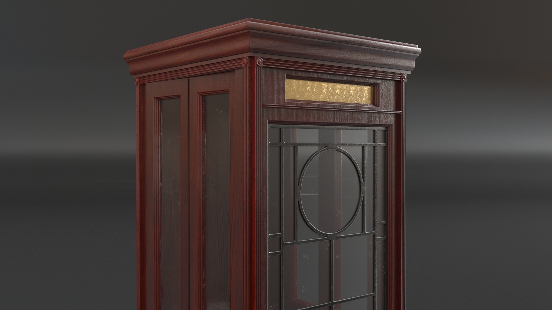 3D Classic Vintage Telephone Booth Dark