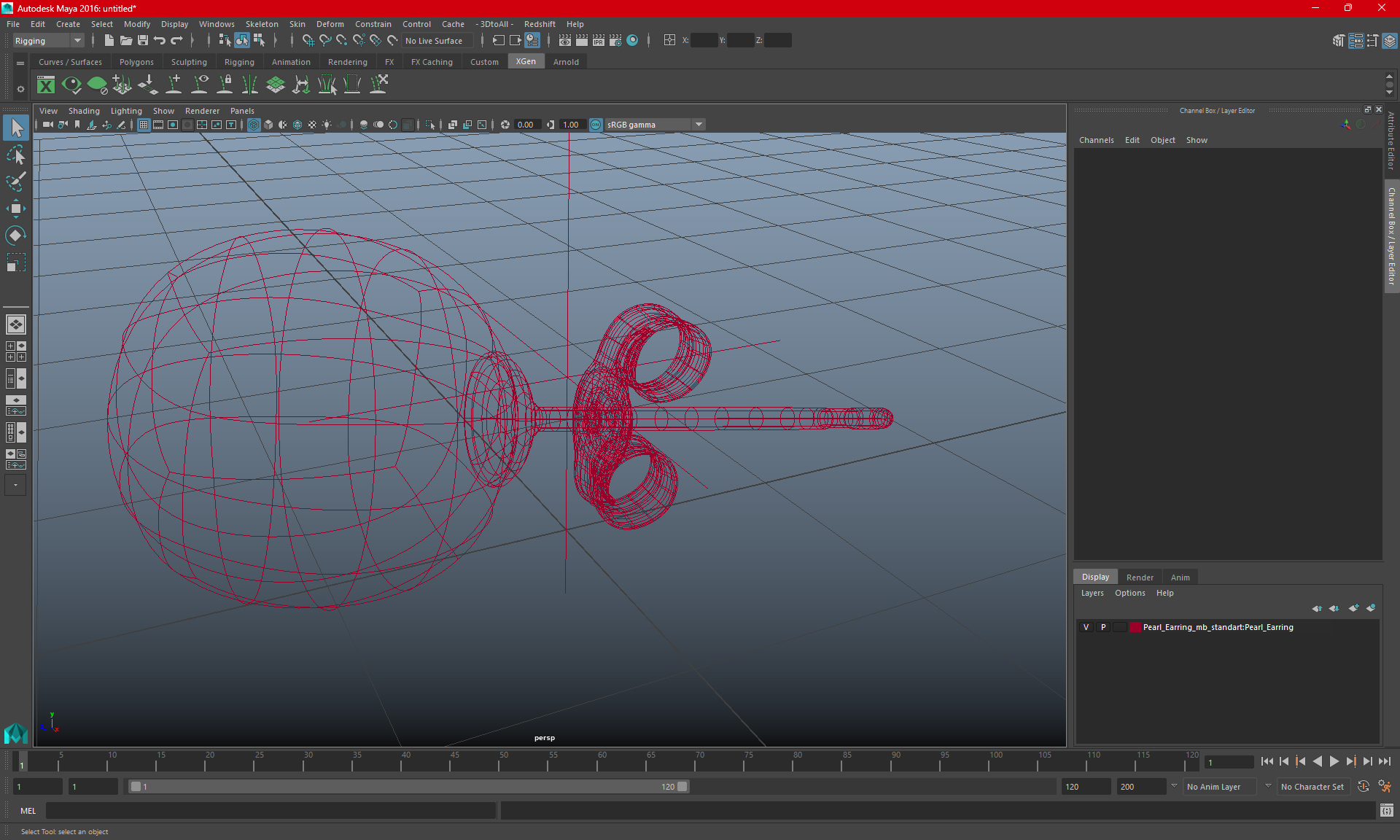3D Pearl Earring model