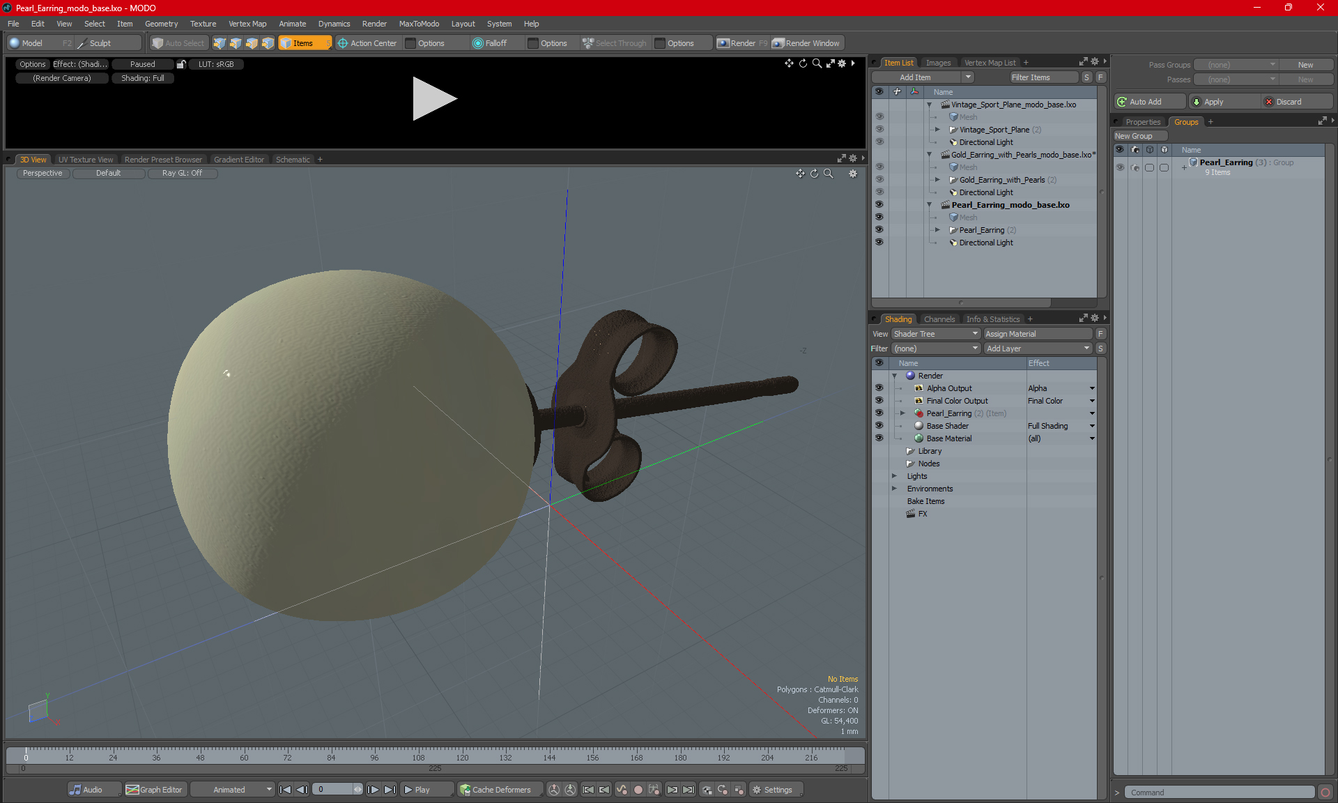 3D Pearl Earring model
