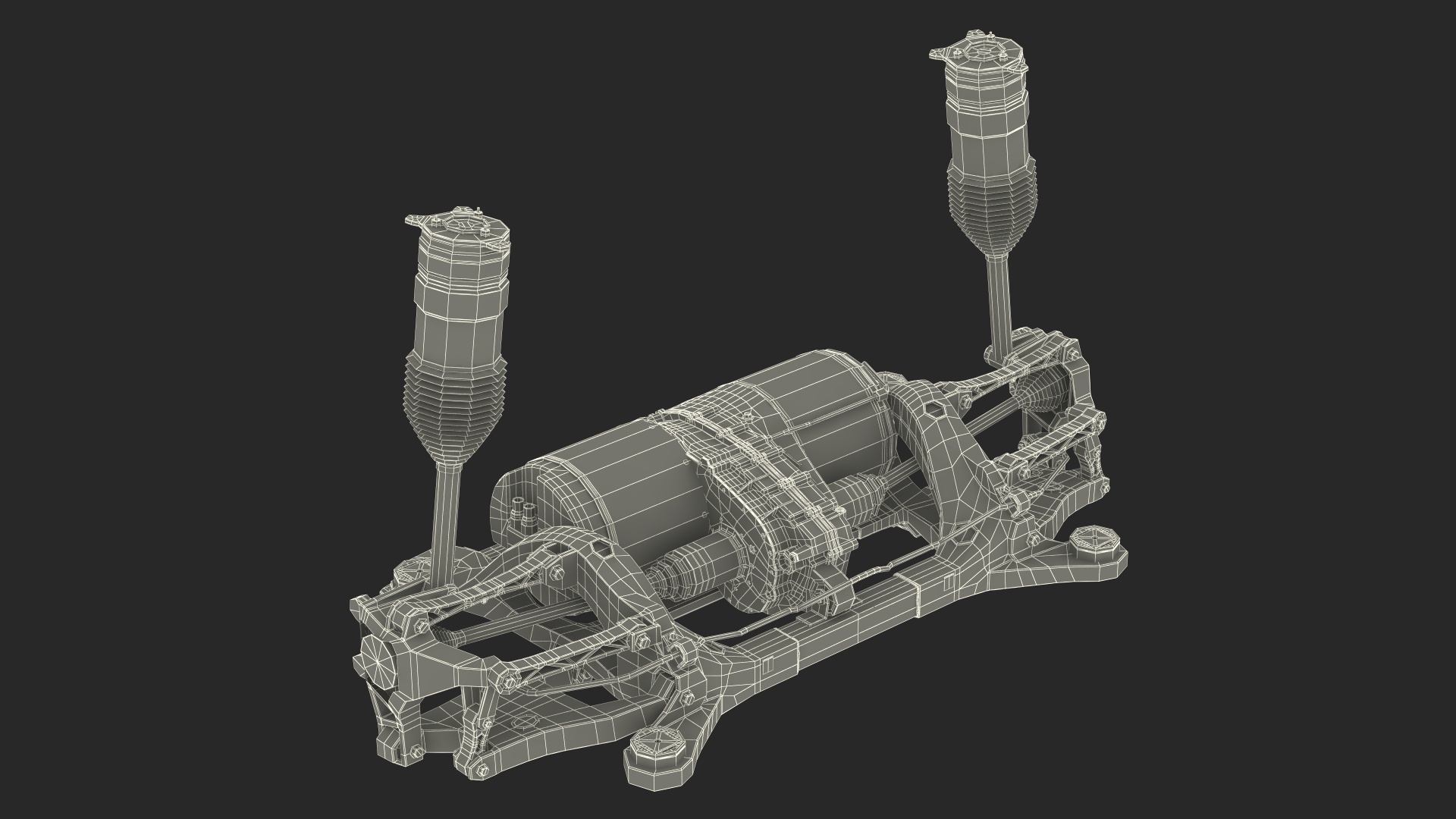 Electric Car Rear Suspension Assembly 3D