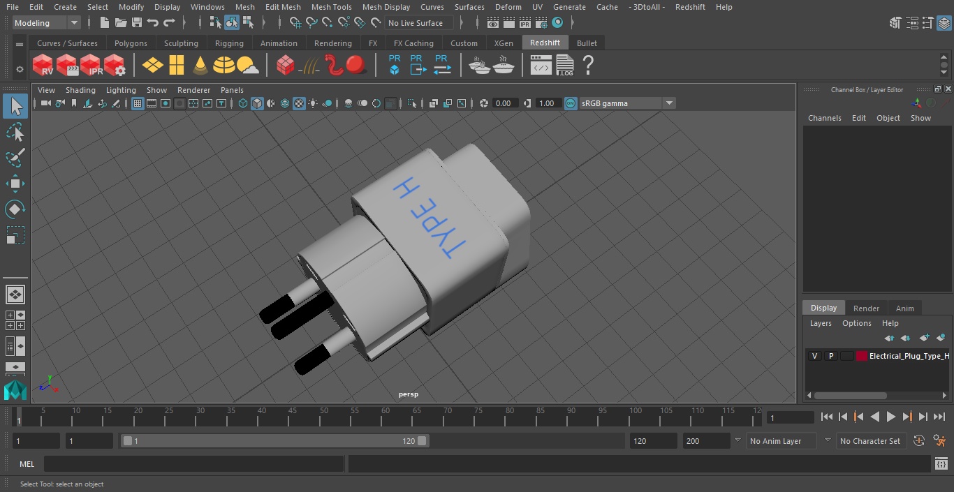3D Electrical Plug Type H Adapter White