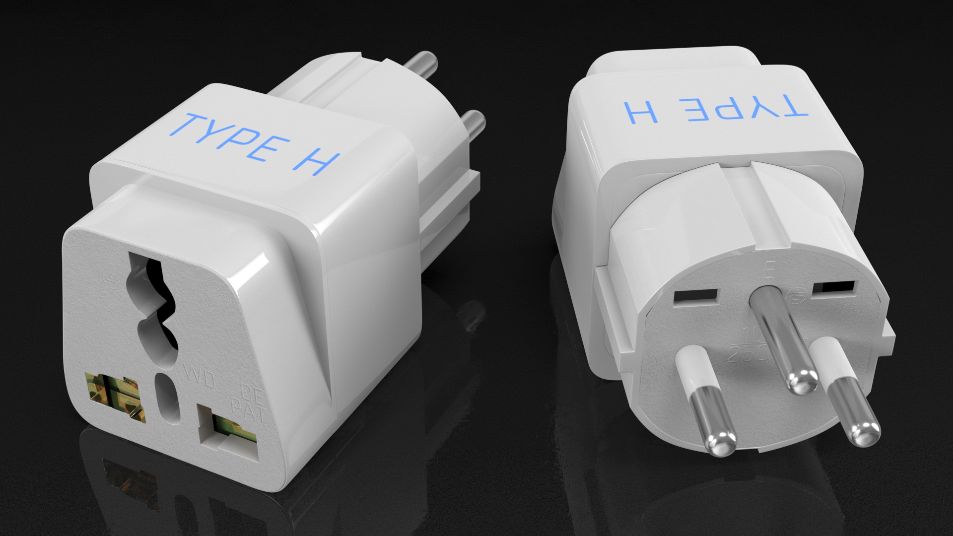 3D Electrical Plug Type H Adapter White