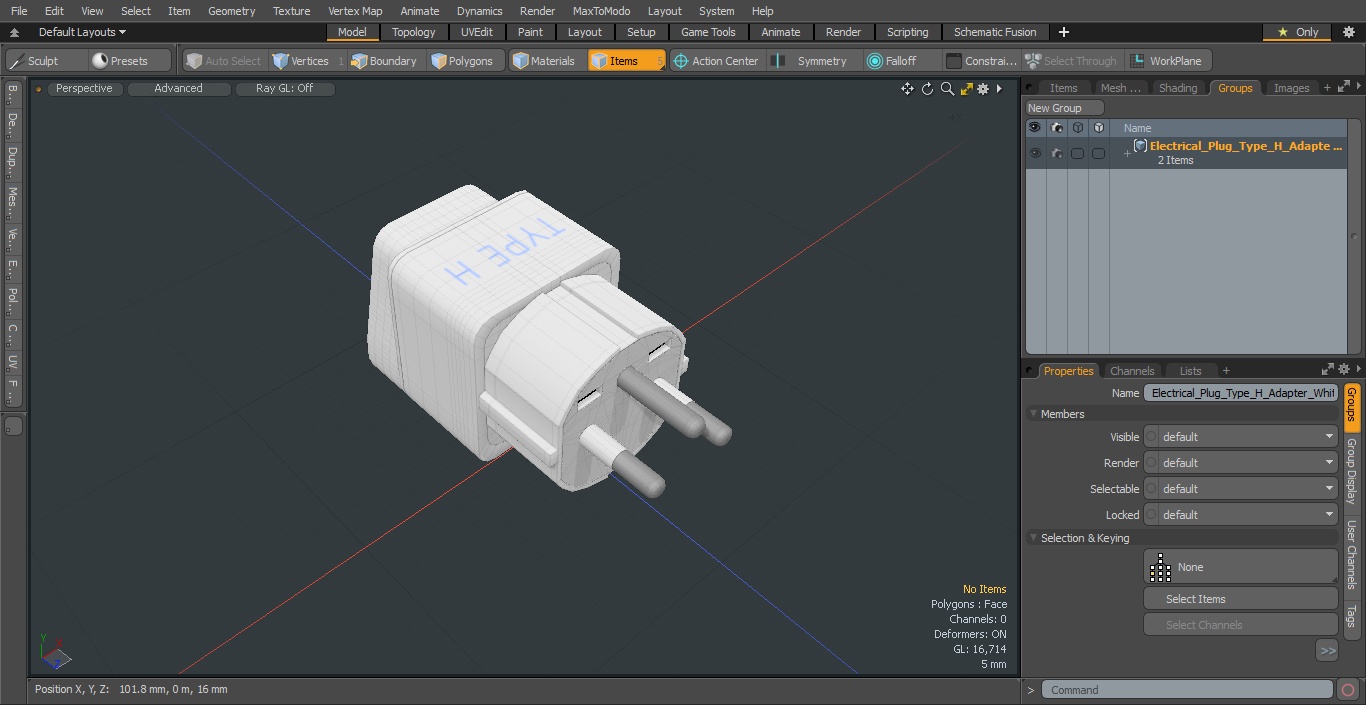 3D Electrical Plug Type H Adapter White