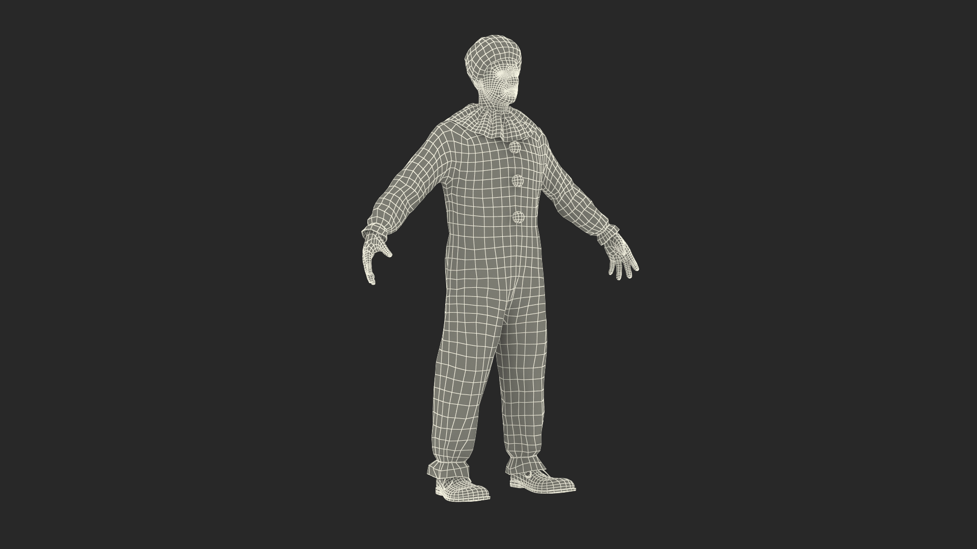 3D Funny Clown Costume Rigged