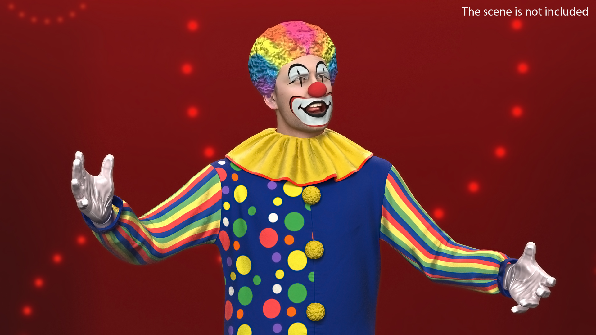 3D Funny Clown Costume Rigged