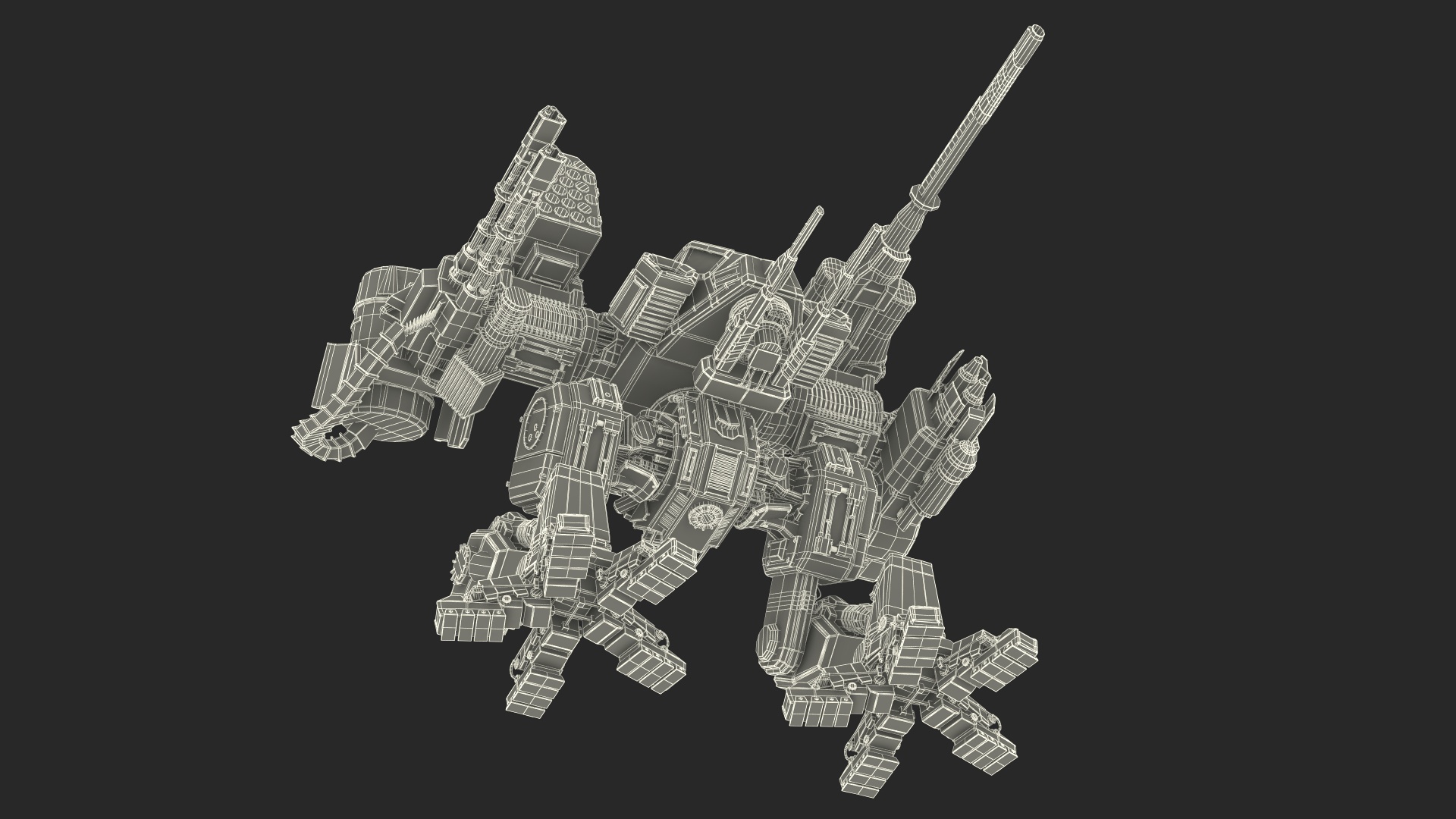 Large Walking Combat Machine with Pilot 3D model