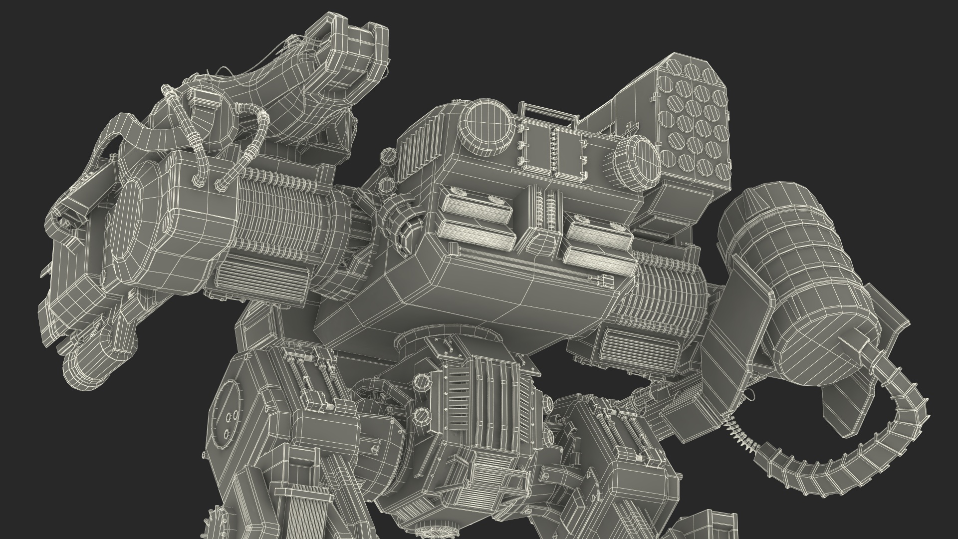 Large Walking Combat Machine with Pilot 3D model