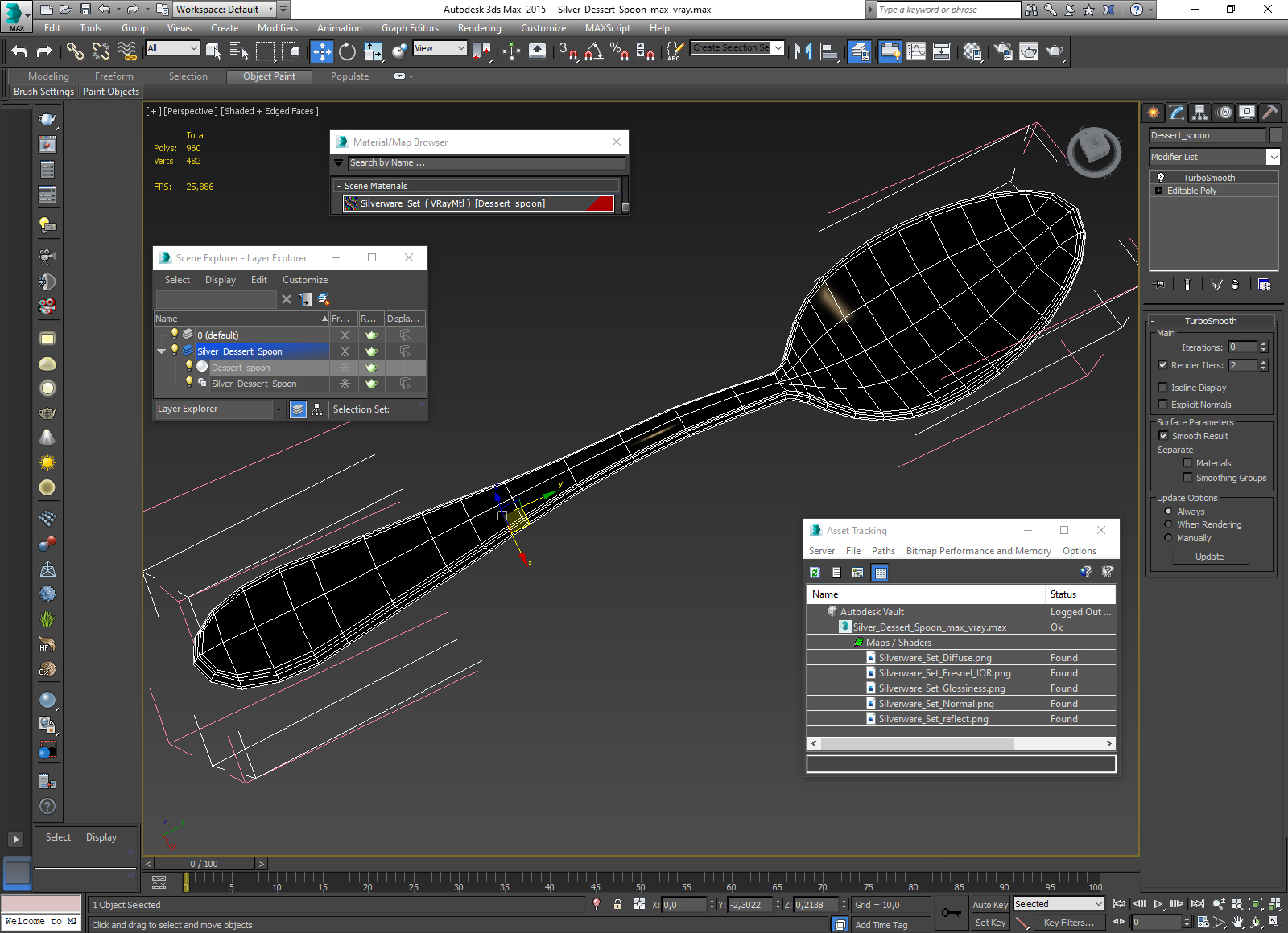 3D model Silver Dessert Spoon