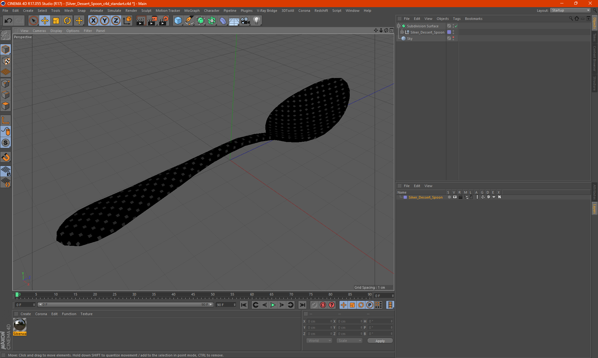 3D model Silver Dessert Spoon