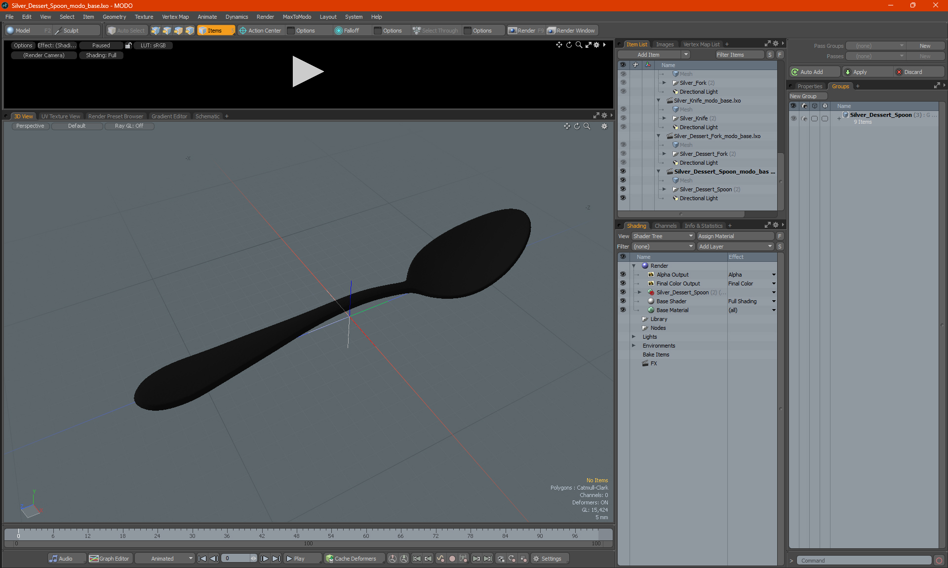 3D model Silver Dessert Spoon