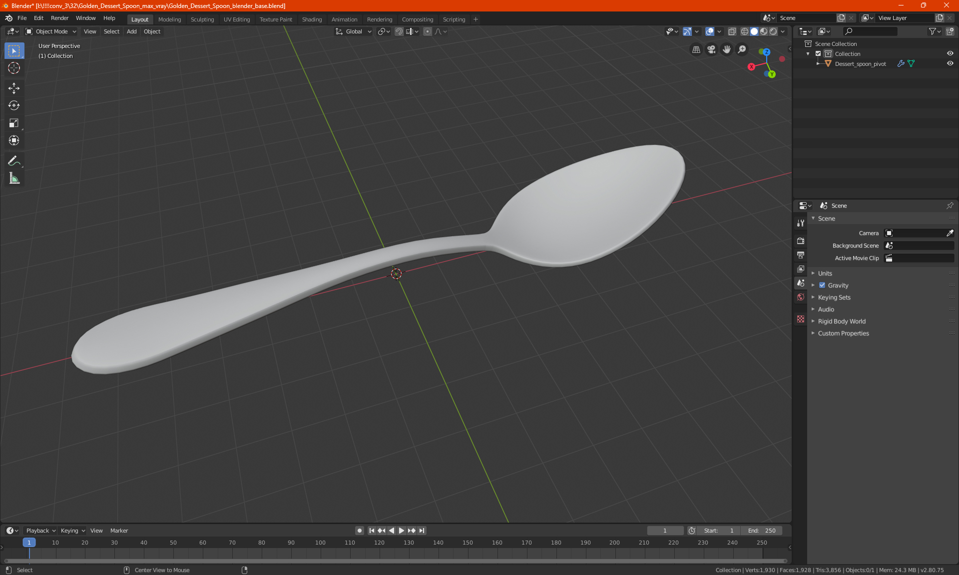 3D model Silver Dessert Spoon