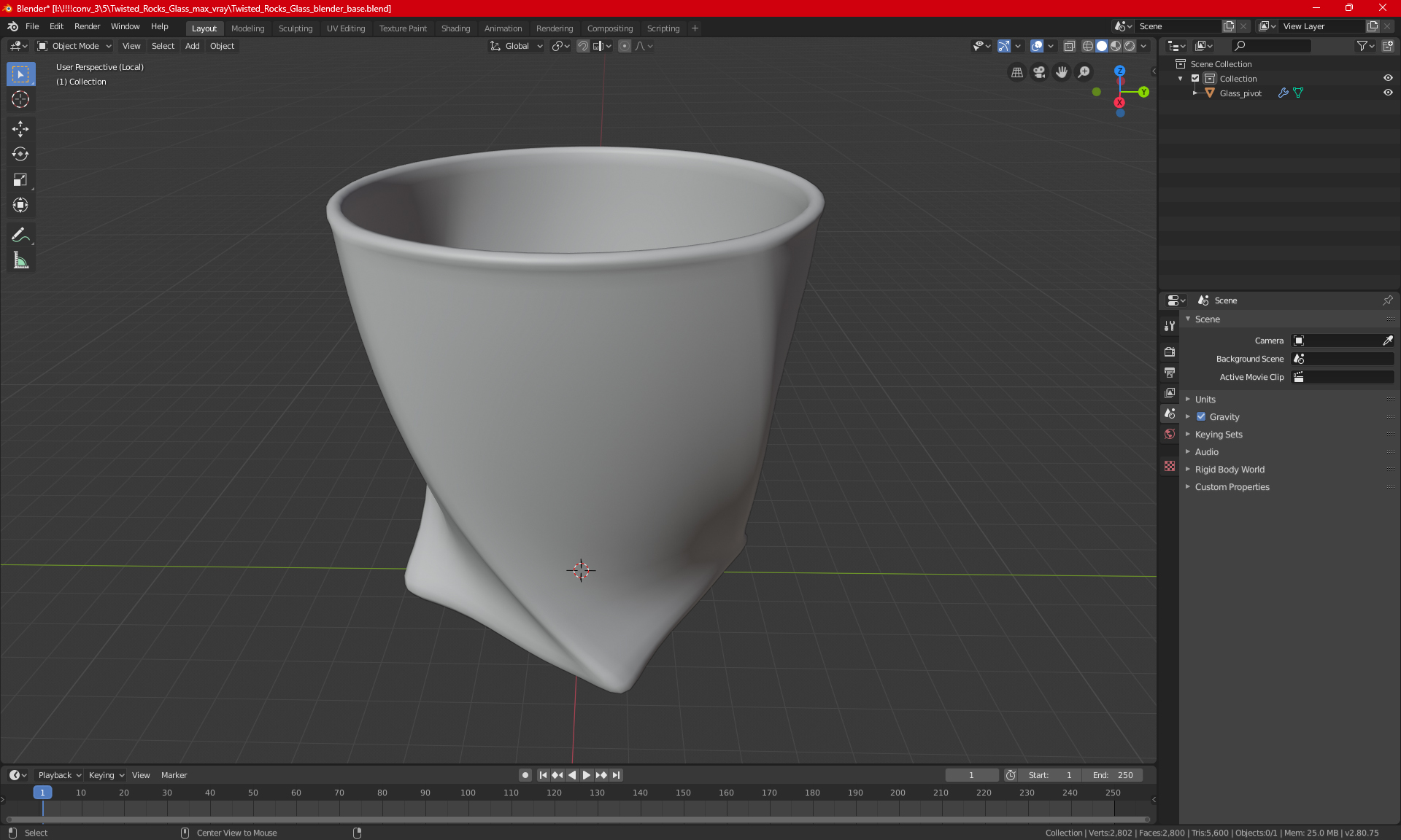 Twisted Rocks Glass 3D model