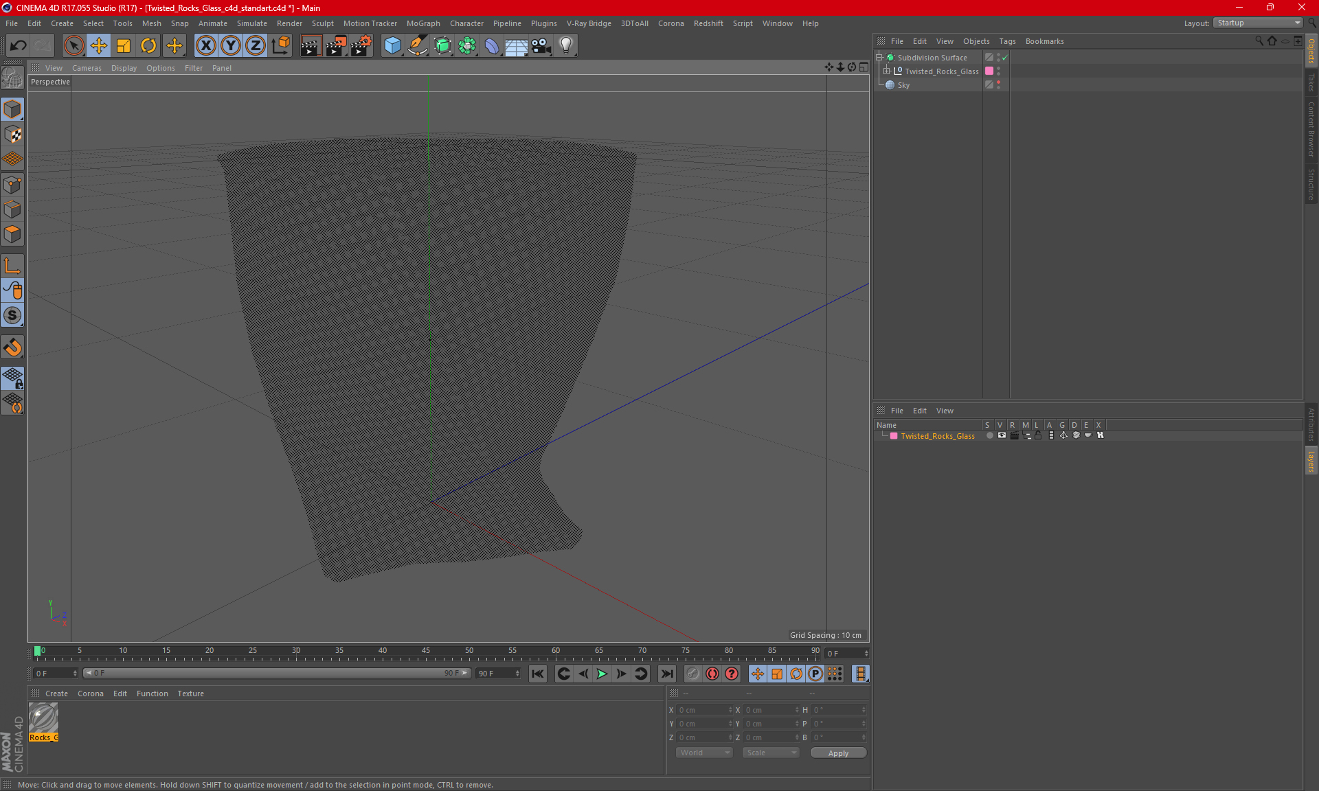 Twisted Rocks Glass 3D model