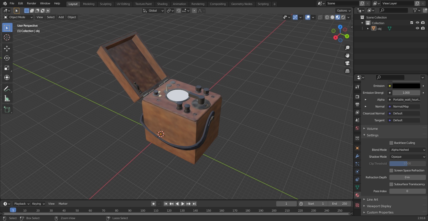 Vintage Portable Watt Hour Test Meter 3D