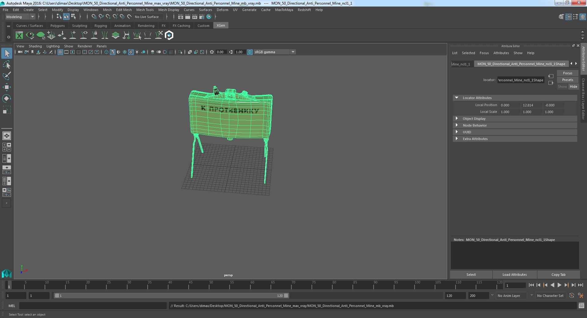 3D MON 50 Directional Anti Personnel Mine model