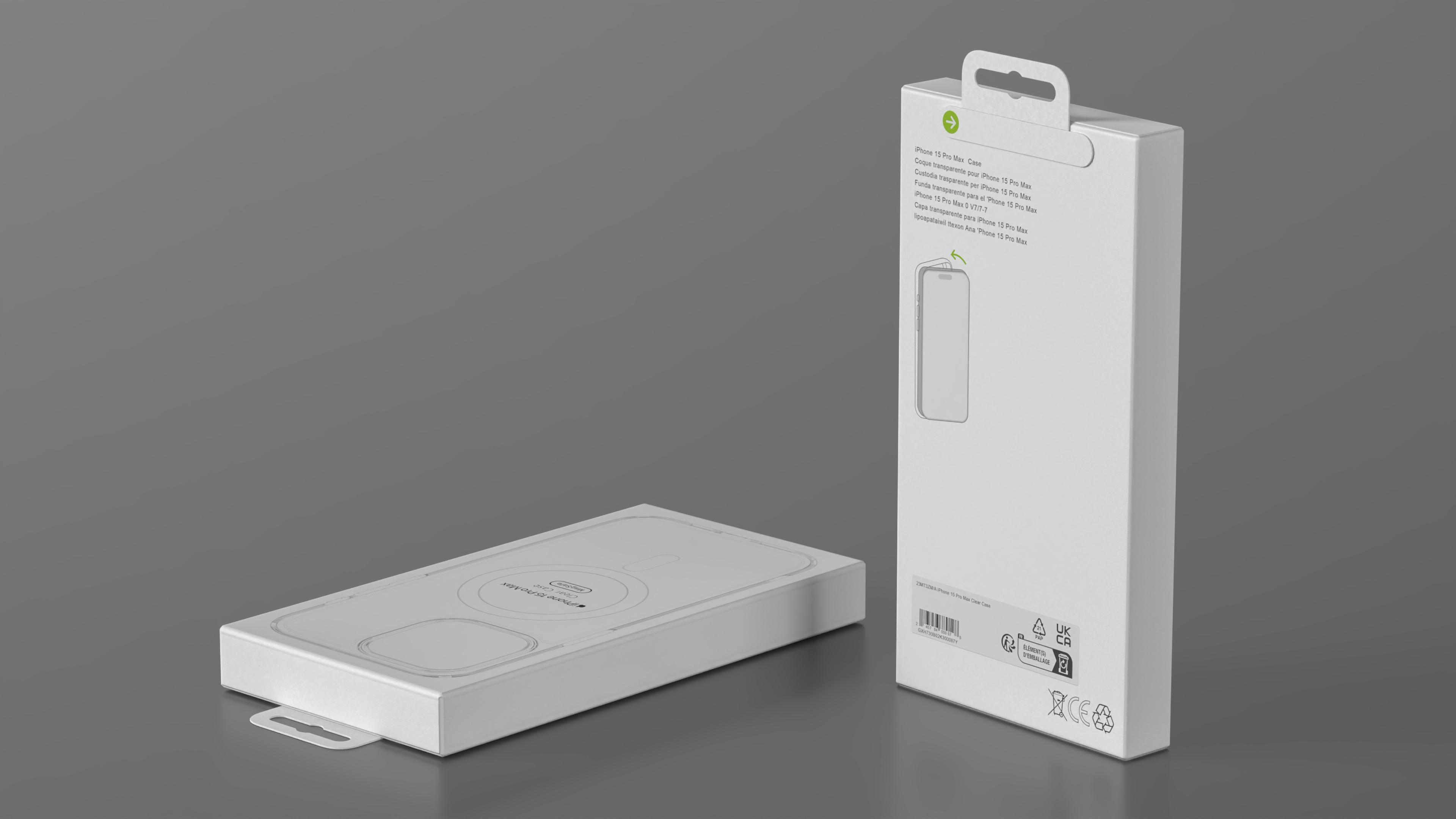 Apple iPhone 15 Smartphone Clear Case Packaging 3D