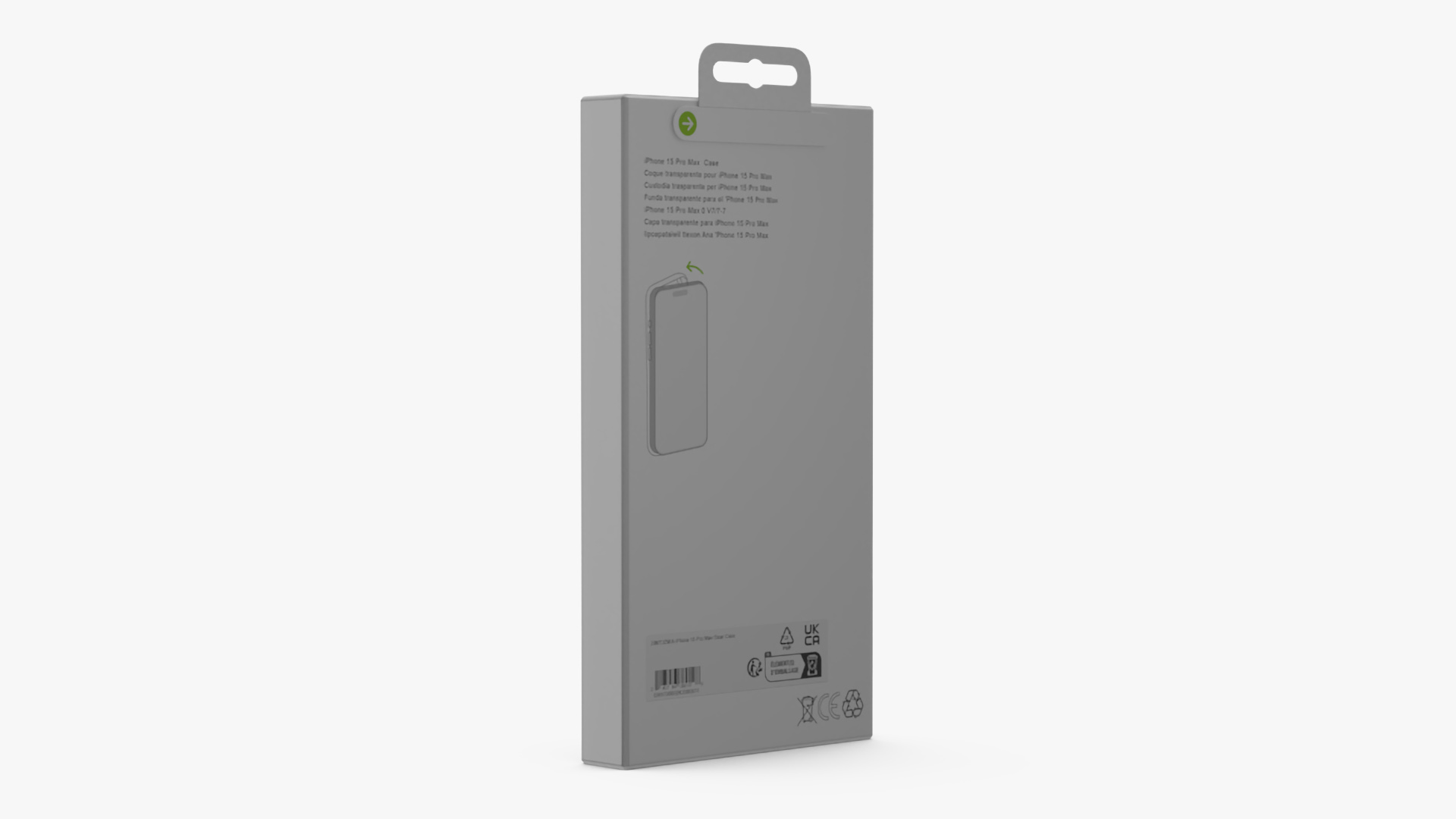 Apple iPhone 15 Smartphone Clear Case Packaging 3D