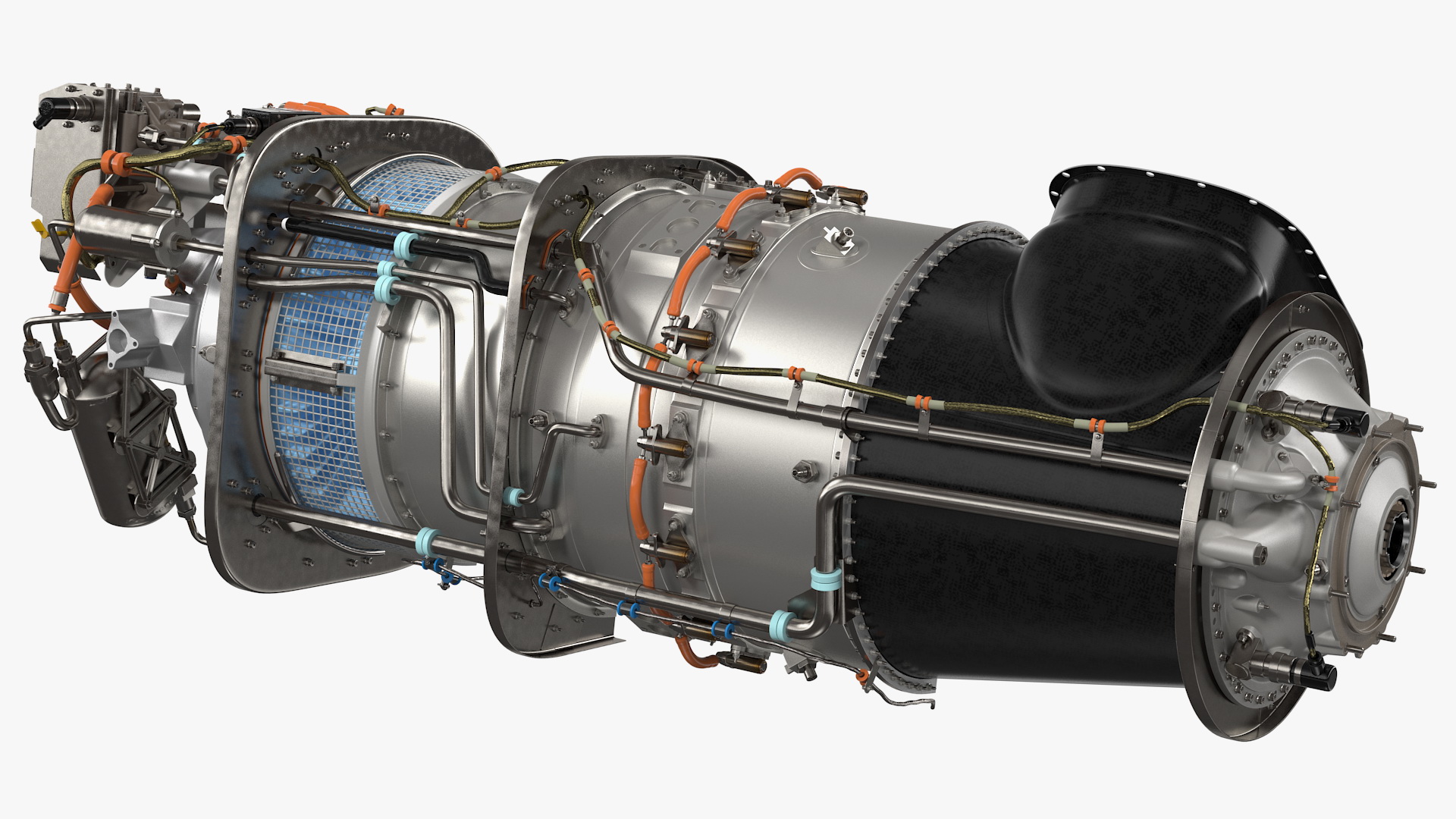 PT6C-67C Turboshaft Slice Engine 3D